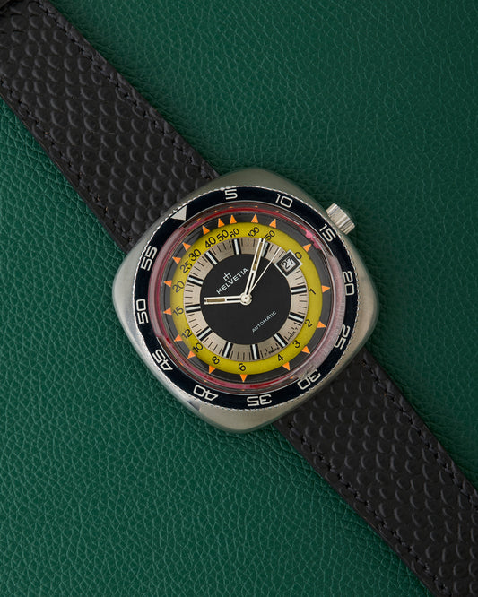 Helvetia Ref.2783.032.30 Yellow & Silver Dial 1960s Vintage Diver Watch