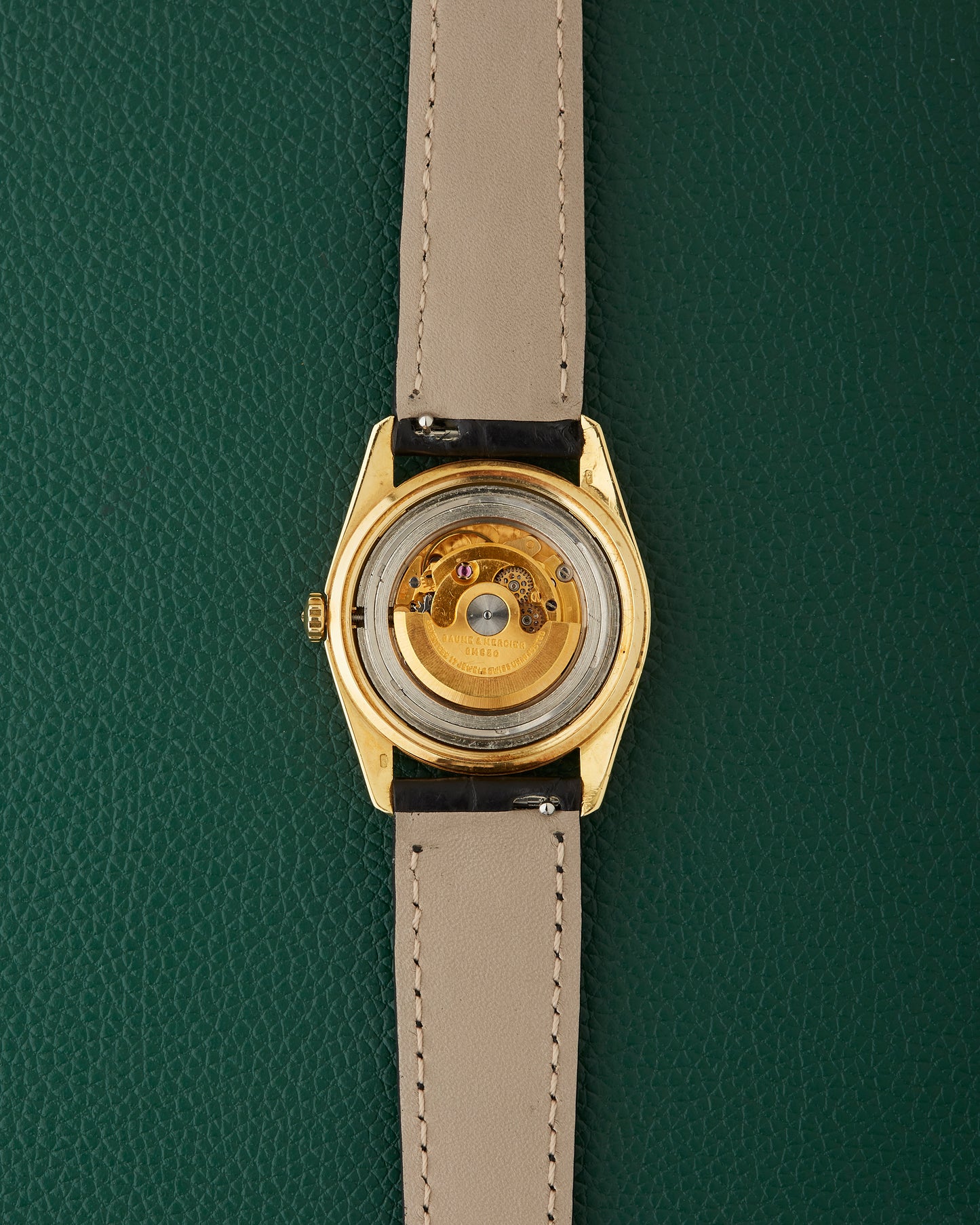 Baume & Mercier Geneve Baumatic 3194 Gold 18k Fluted Bezel Watch