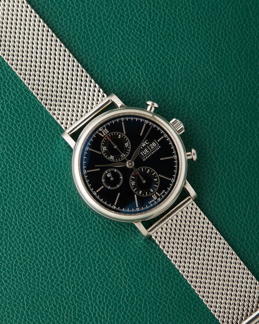 IWC Portofino Chronograph IW391010 Black Dial Steel Bracelet
