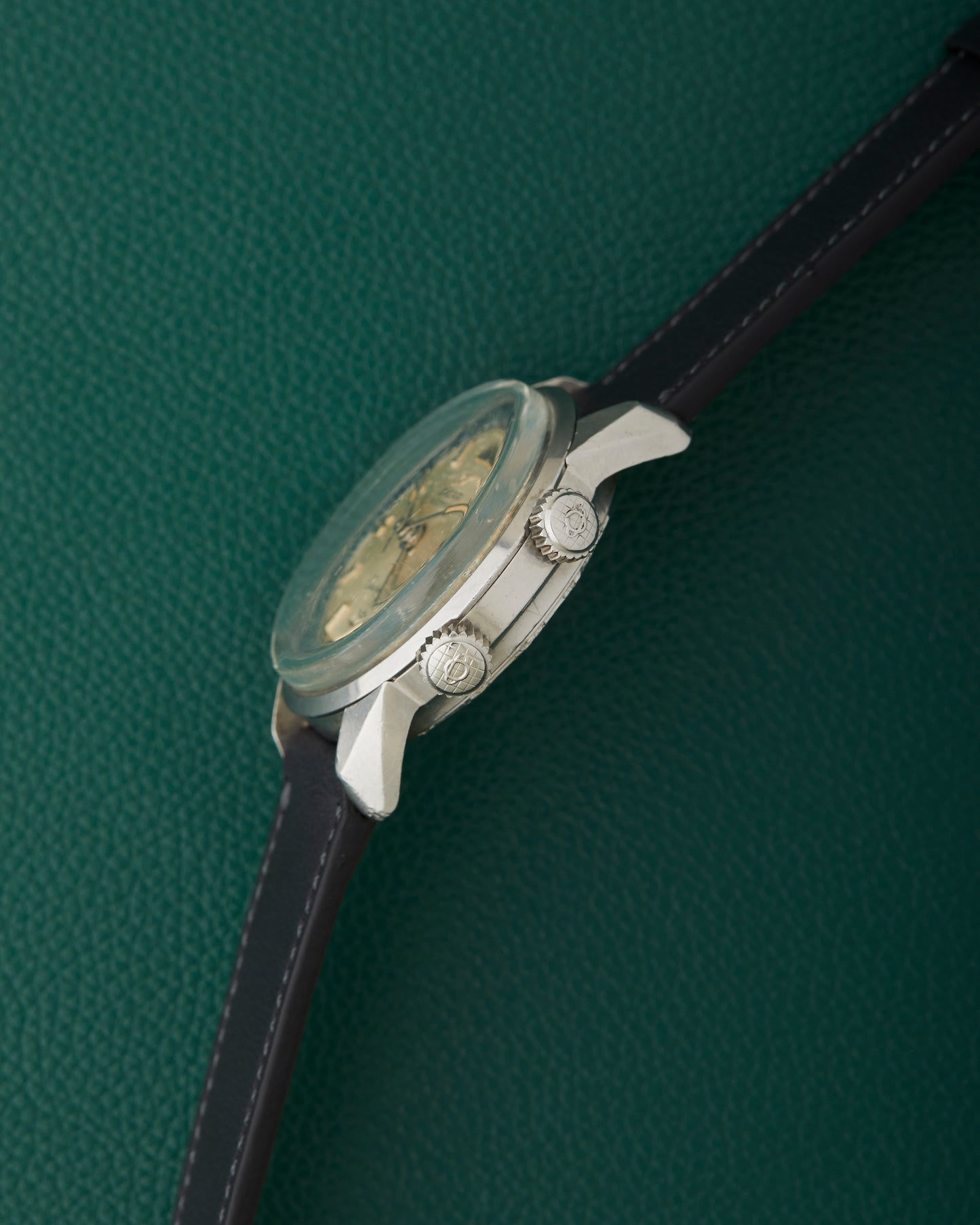 Enicar Sherpa Jet 33 Ref. 126/002 Silver Patina Dial Dual Crowns