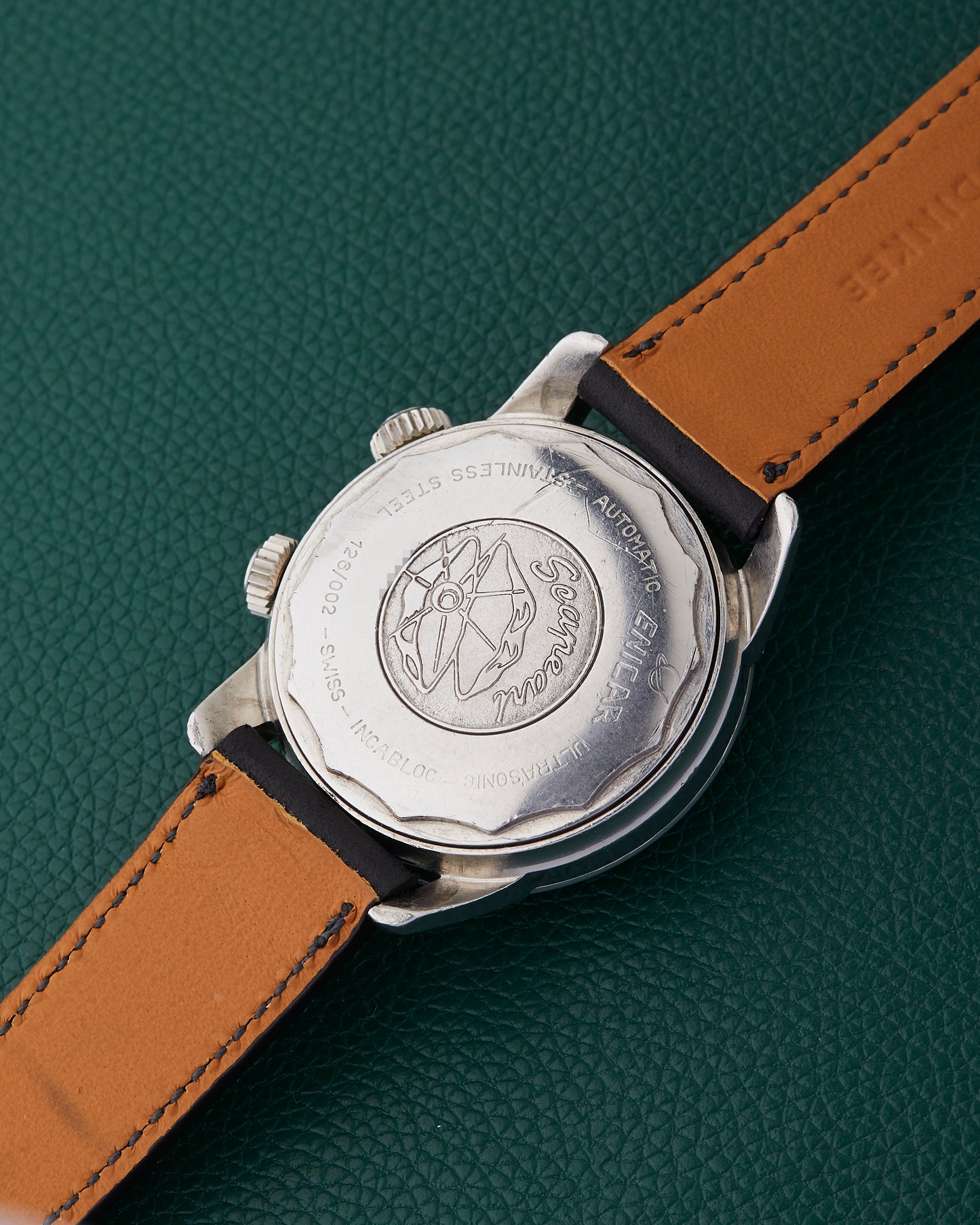 Enicar Sherpa Jet 33 Ref. 126/002 Silver Patina Dial Dual Crowns