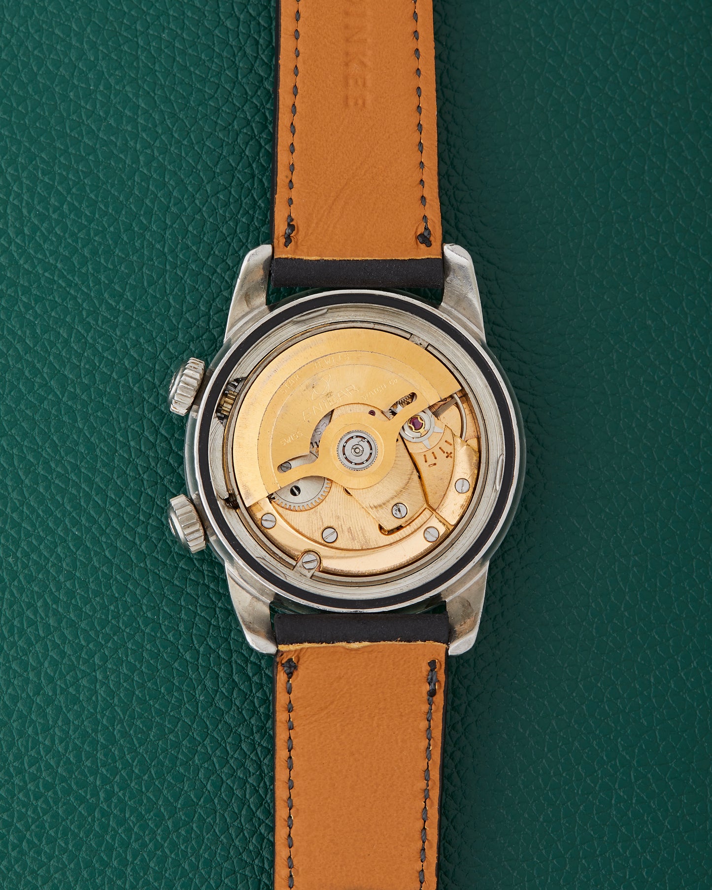 Enicar Sherpa Jet 33 Ref. 126/002 Silver Patina Dial Dual Crowns