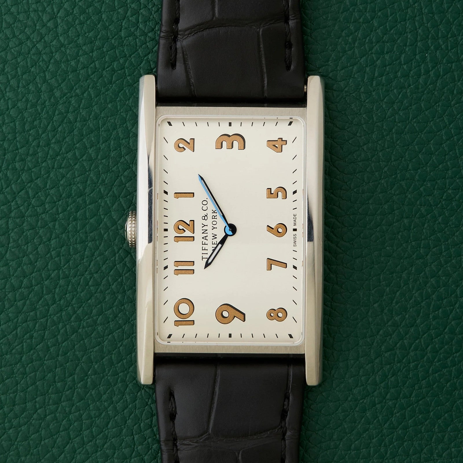Tiffany & Co. New York East West Drivers Silver Art Deco Watch Boxed