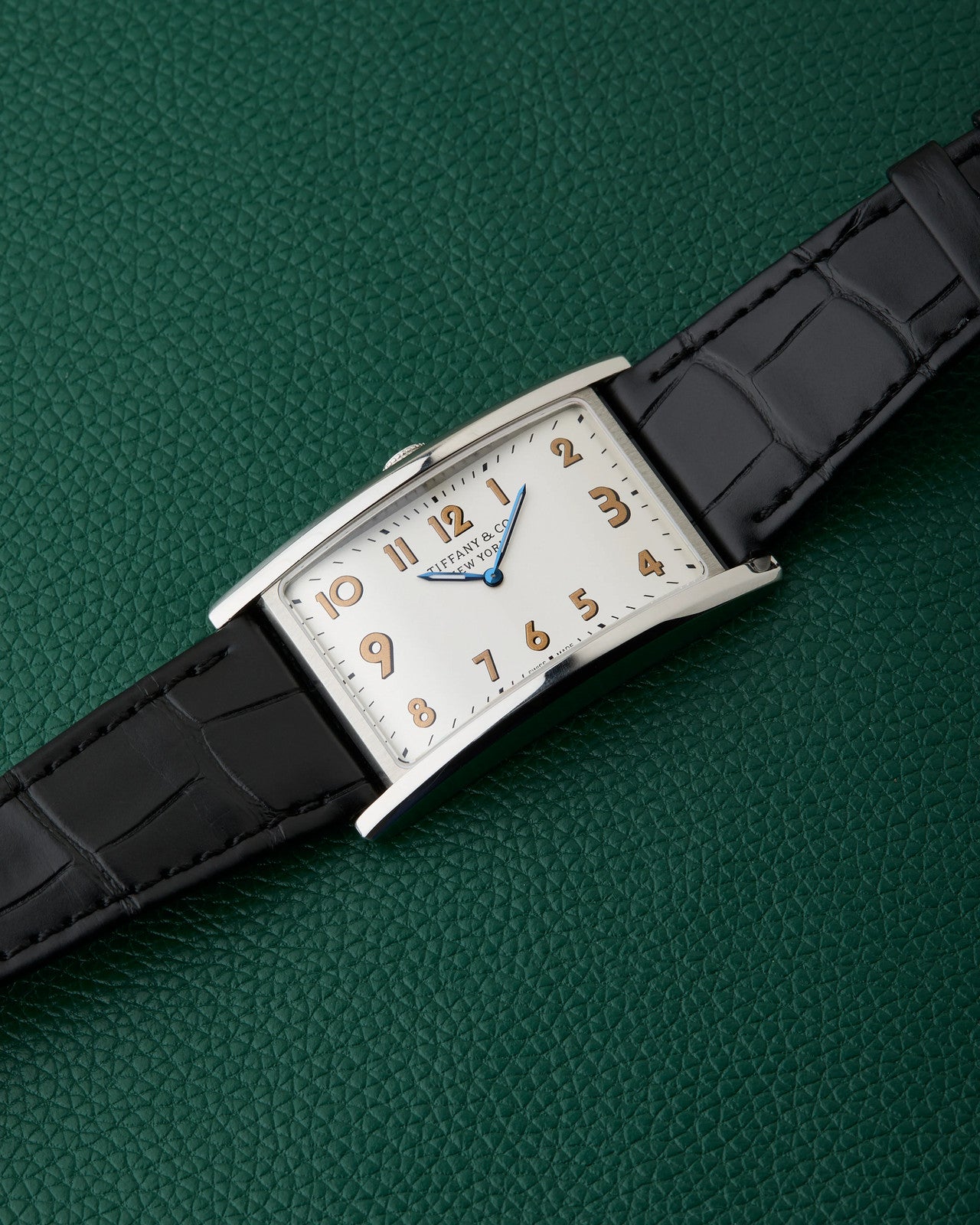 Tiffany & Co. New York East West Drivers Silver Art Deco Watch Boxed