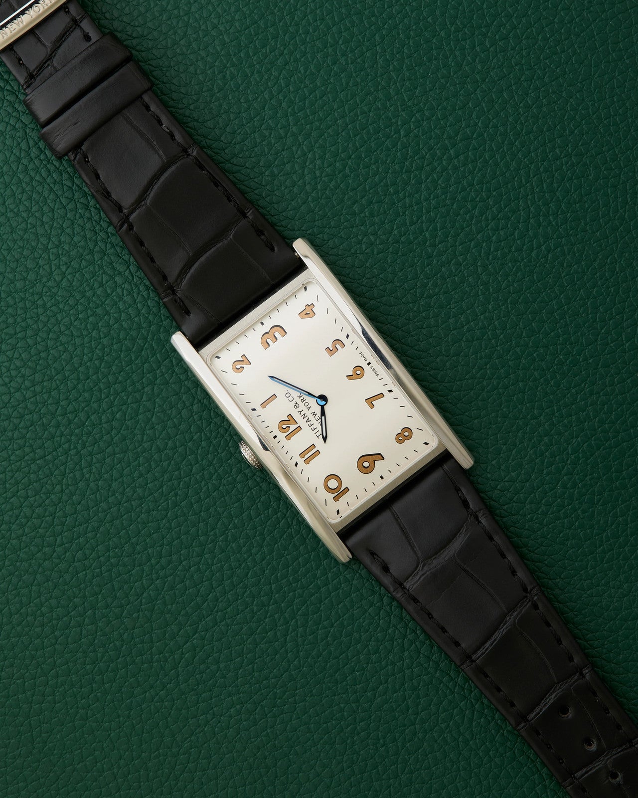 Tiffany & Co. New York East West Drivers Silver Art Deco Watch Boxed