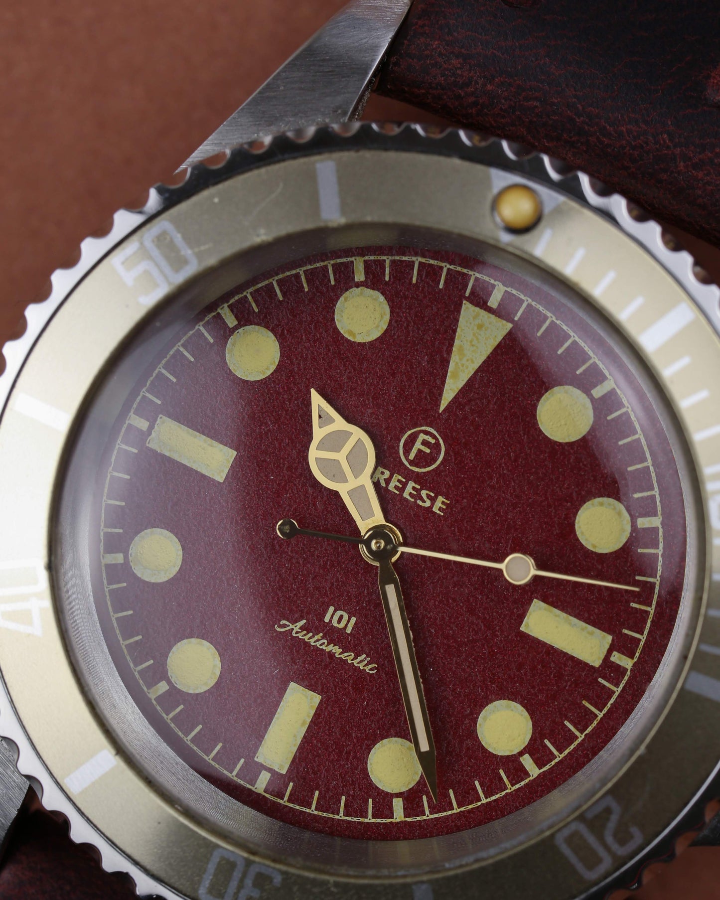 Freese 101 Red Dial Automatic Watch Deadstock