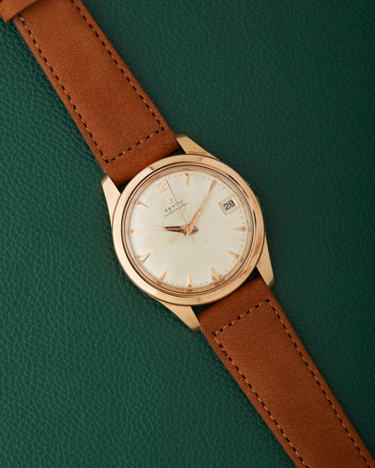 Zenith 18k Rose Gold Spillmann Case Cal.71 Automatic Vintage Watch