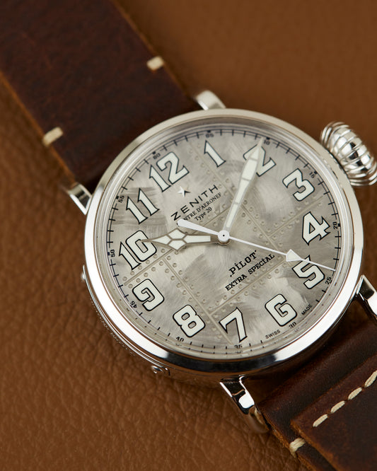 Zenith Pilot Montre D'Aeronef Type 20 Extra Special AG925 Silver 05.2430.679/17.c902 Full Set
