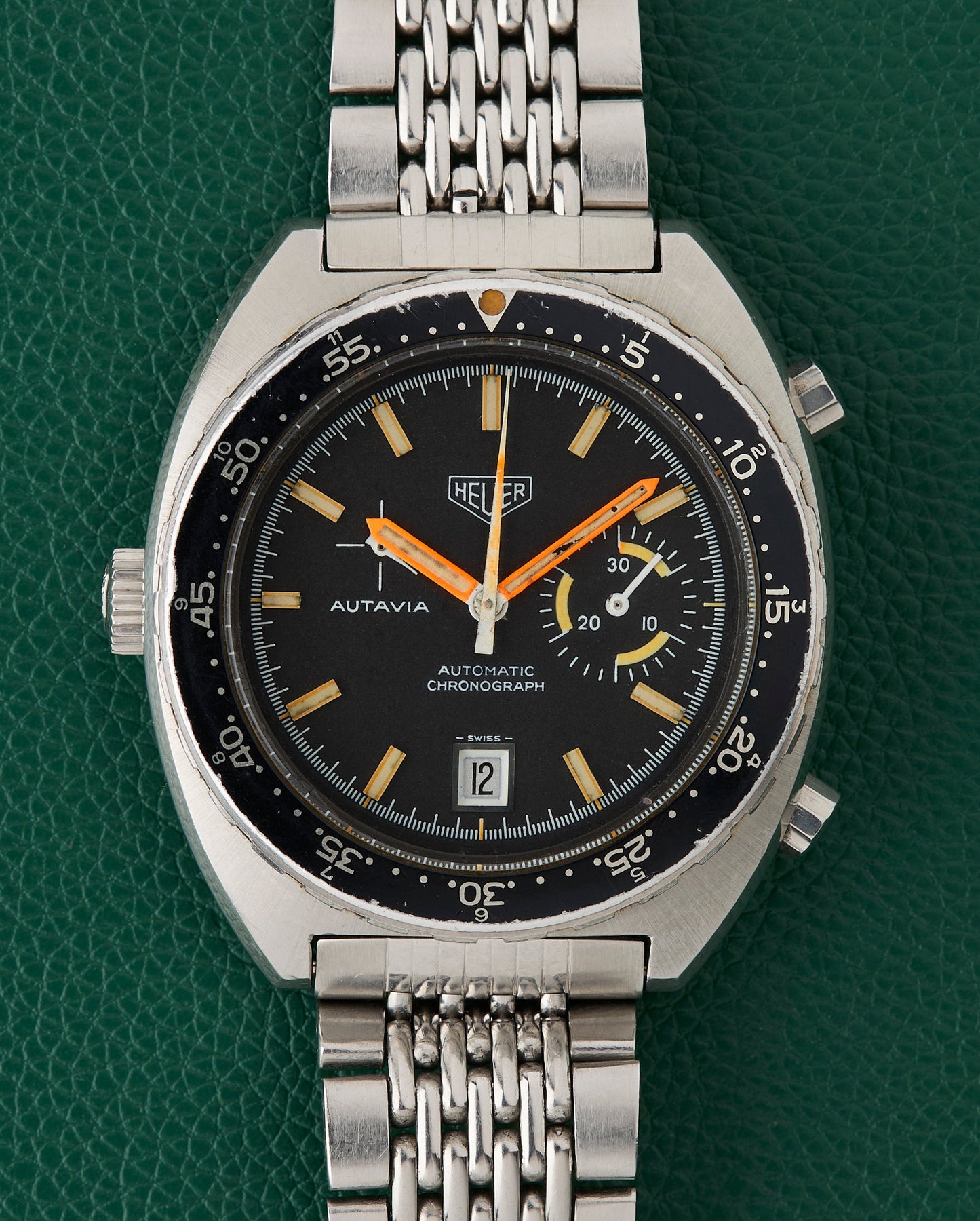 Heuer Autavia Ref. 15630 Orange Boy Gay Freres BoR Bracelet 1971