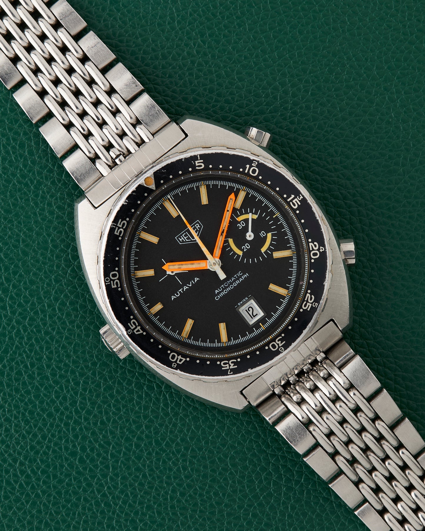 Heuer Autavia Ref. 15630 Orange Boy Gay Freres BoR Bracelet 1971