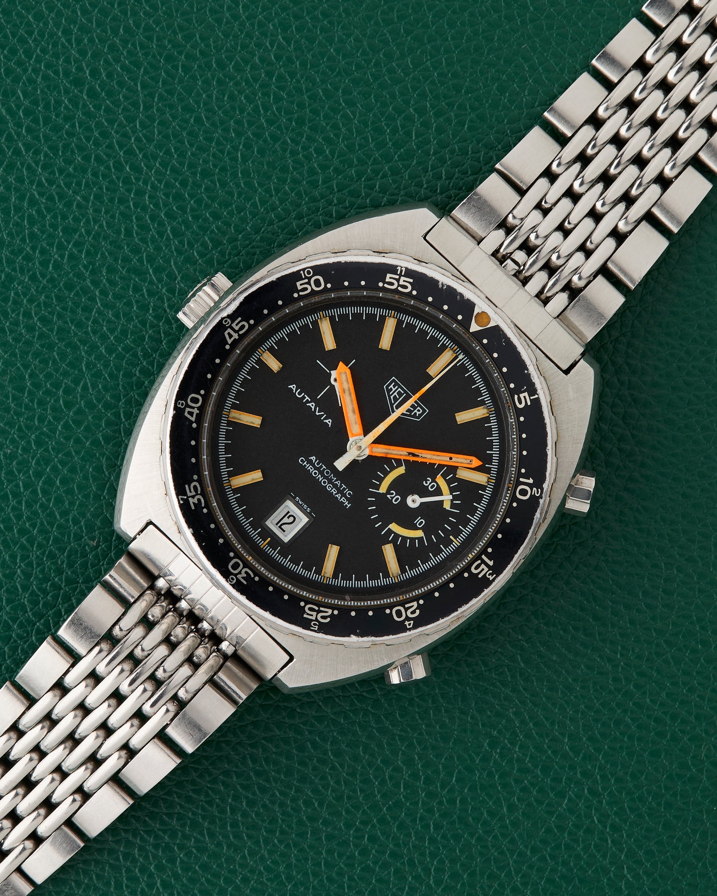 Heuer Autavia Ref. 15630 Orange Boy Gay Freres BoR Bracelet 1971