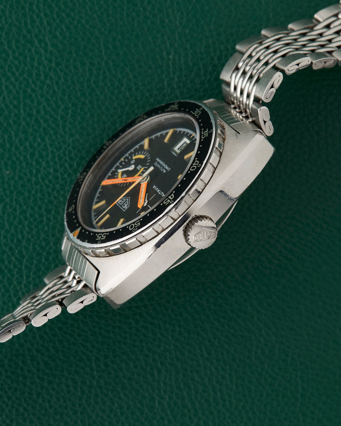 Heuer Autavia Ref. 15630 Orange Boy Gay Freres BoR Bracelet 1971