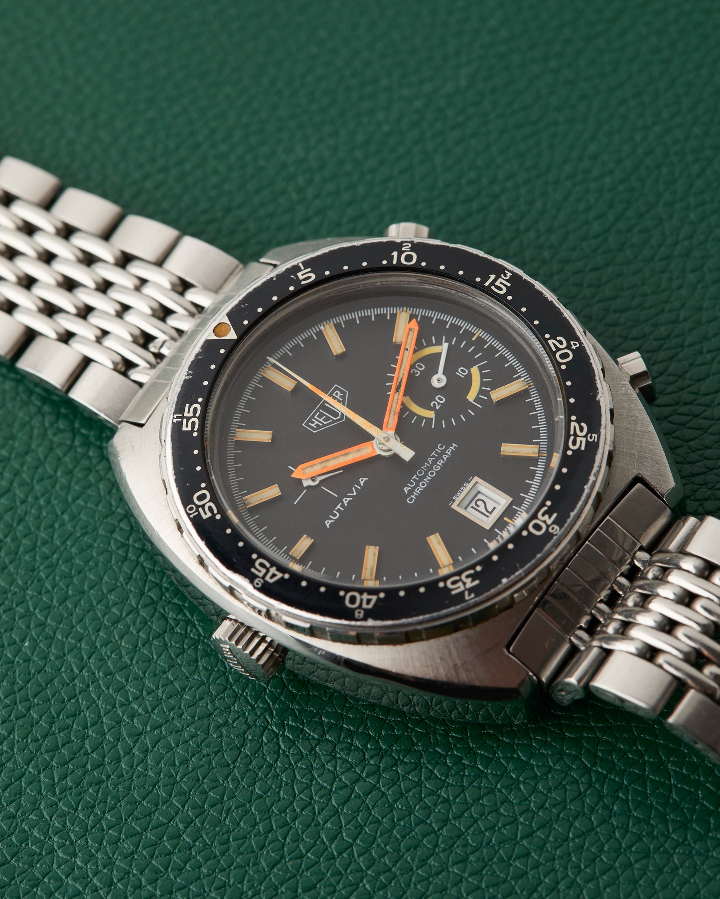 Heuer Autavia Ref. 15630 Orange Boy Gay Freres BoR Bracelet 1971