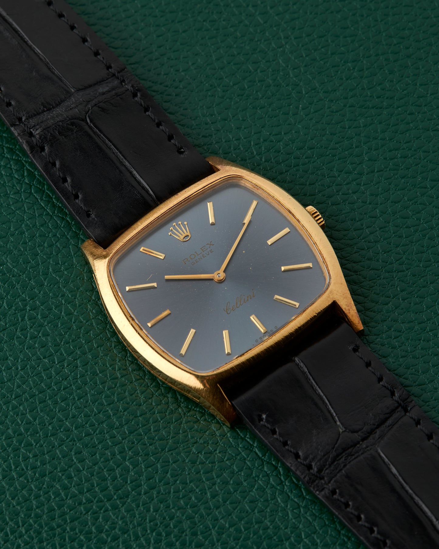 Rolex Cellini Ref. 3805 Blue Sunburst 18k Yellow Gold TV case 1976