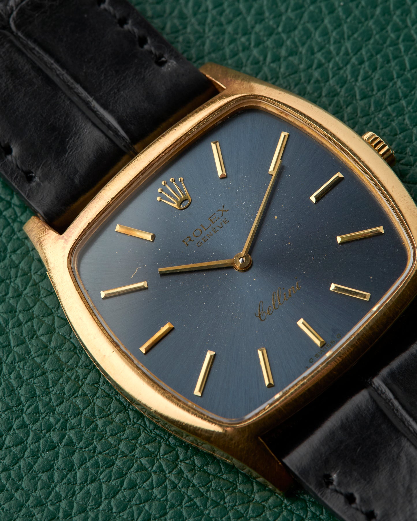 Rolex Cellini Ref. 3805 Blue Sunburst 18k Yellow Gold TV case 1976