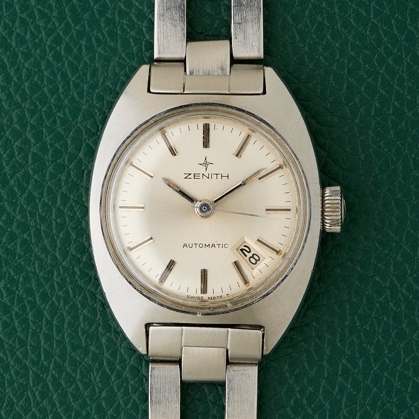 Zenith Silver Dial C-Case Vintage Ladies Watch Gay Freres Ladder Bracelet