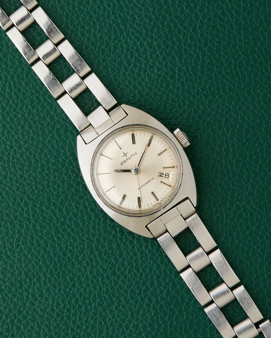 Zenith Silver Dial C-Case Vintage Ladies Watch Gay Freres Ladder Bracelet