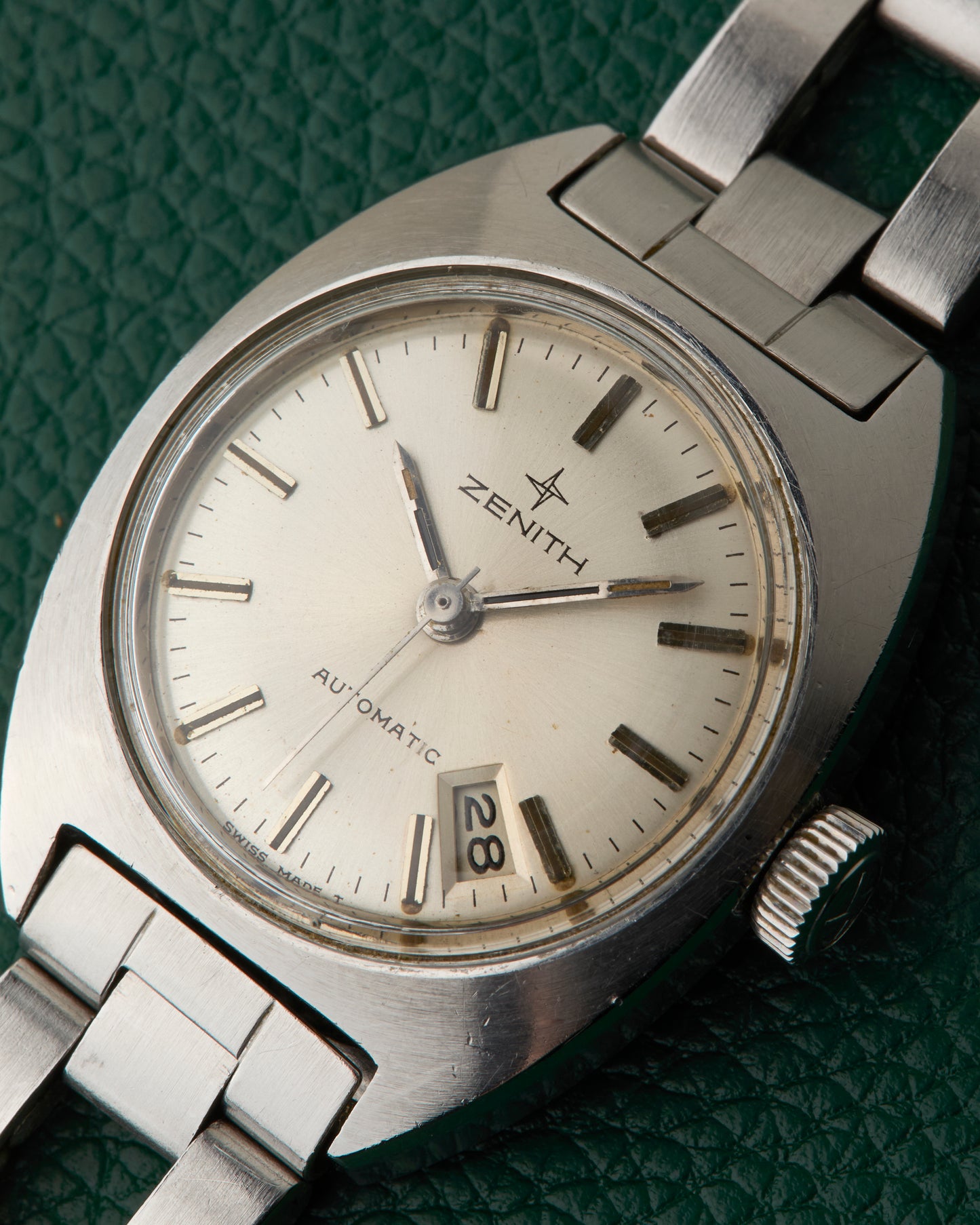 Zenith Silver Dial C-Case Vintage Ladies Watch Gay Freres Ladder Bracelet