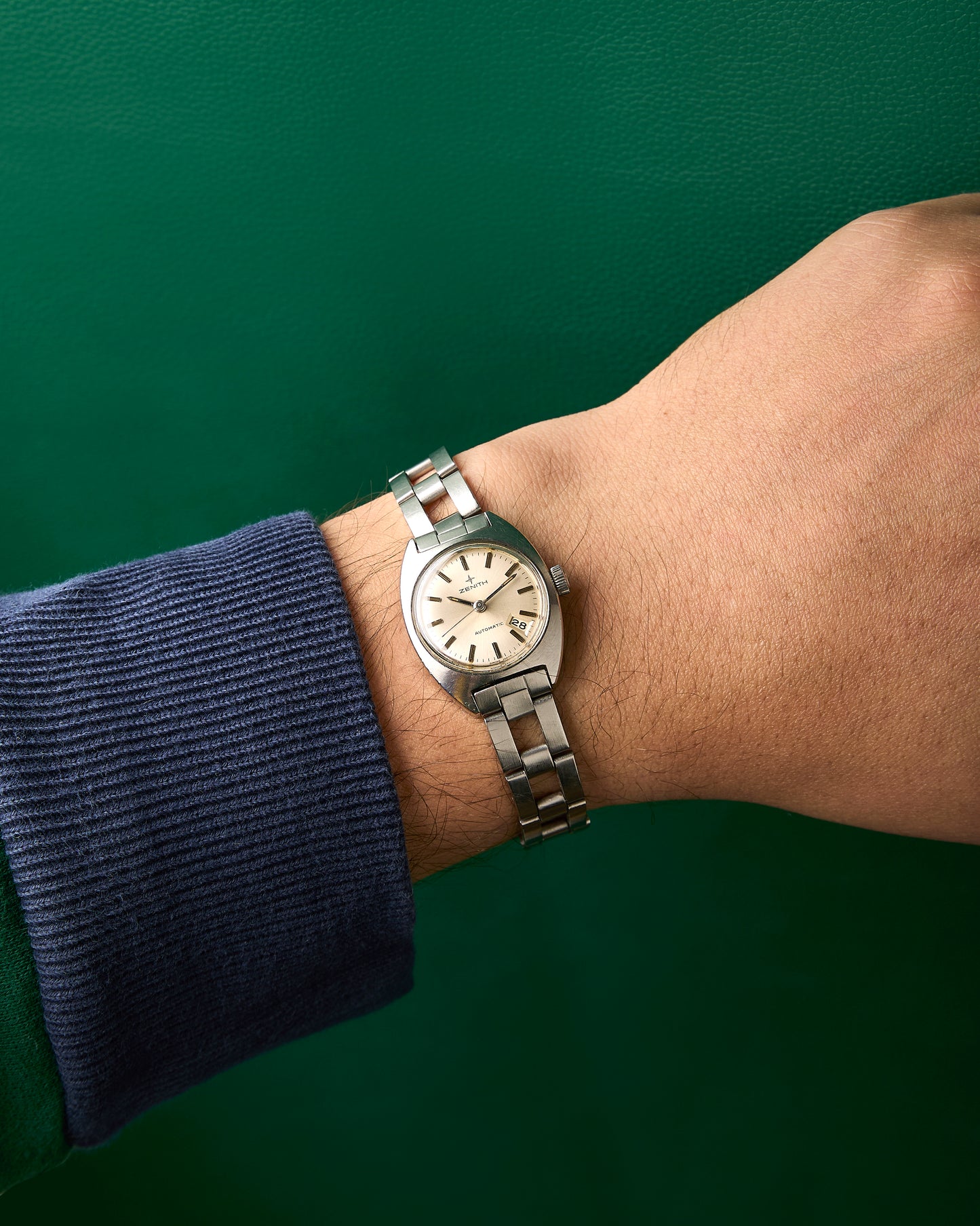 Zenith Silver Dial C-Case Vintage Ladies Watch Gay Freres Ladder Bracelet