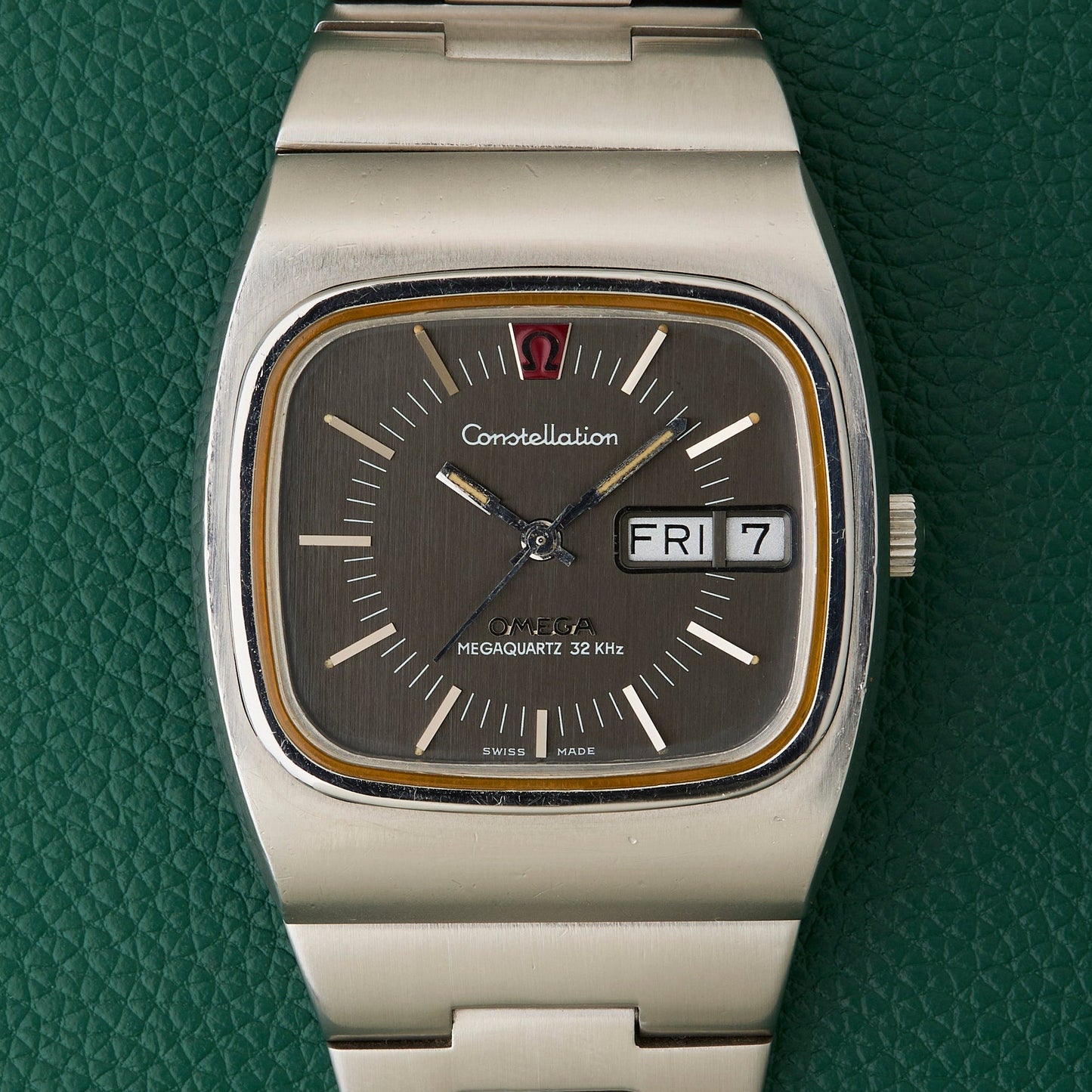 Omega Constellation Ref. 196.0016 Day-Date Slate Grey Dial Megaquartz 32 KHz