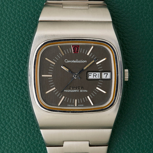 Omega Constellation Ref. 196.0016 Day-Date Slate Grey Dial Megaquartz 32 KHz
