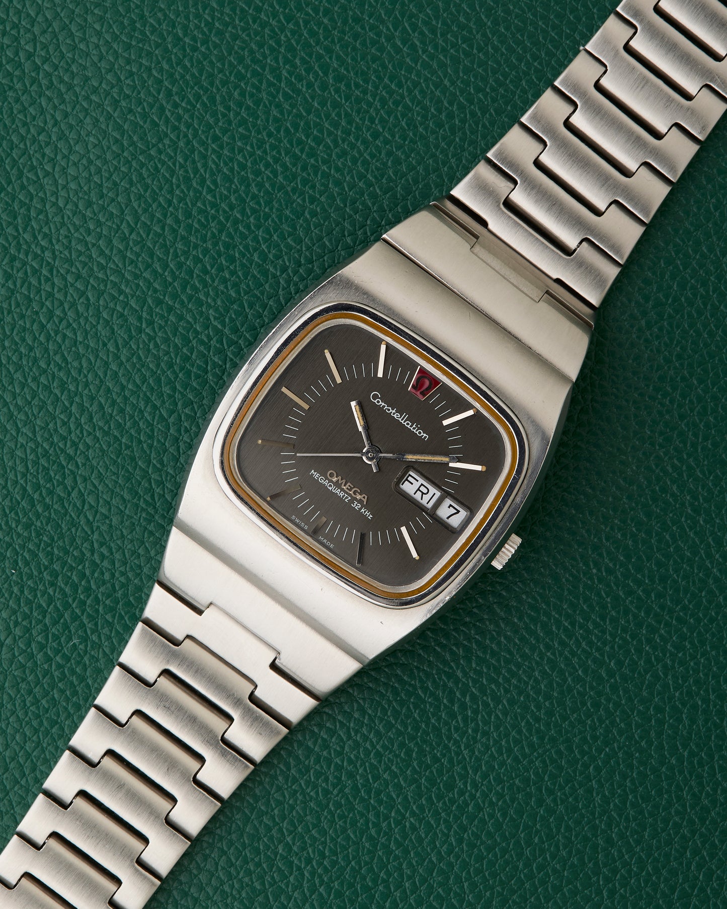Omega Constellation Ref. 196.0016 Day-Date Slate Grey Dial Megaquartz 32 KHz