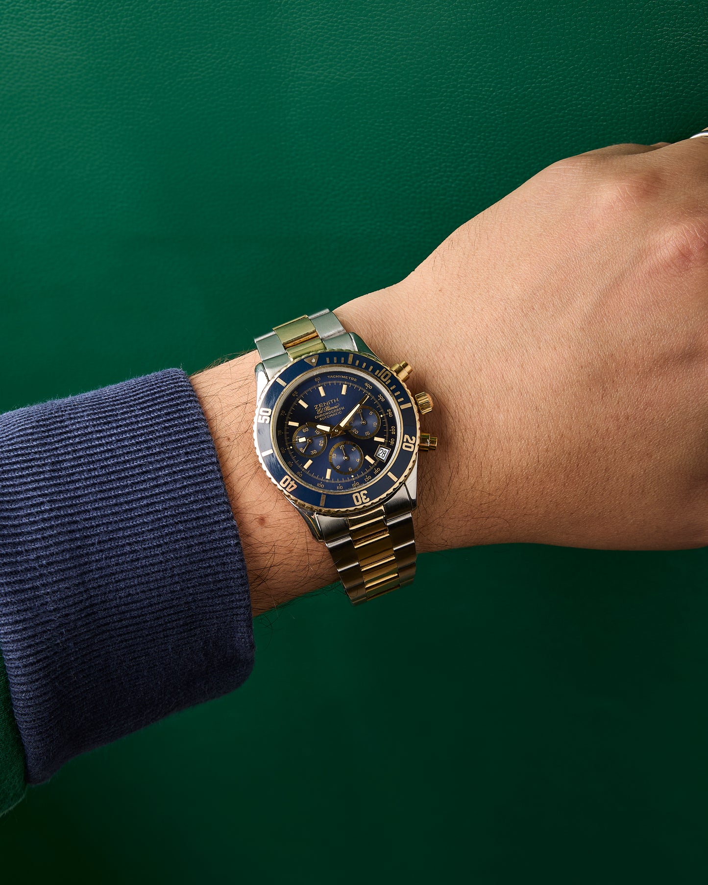 Zenith De Luca 89.0310.400 El Primero Blue Dial Steel & 14K Gold