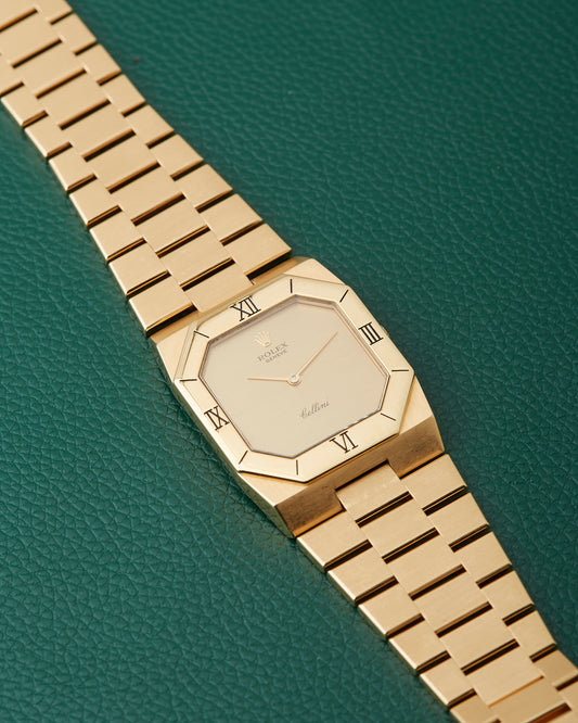Rolex Cellini Reference 4350 Yellow Gold 18k Vintage Integrated Bracelet