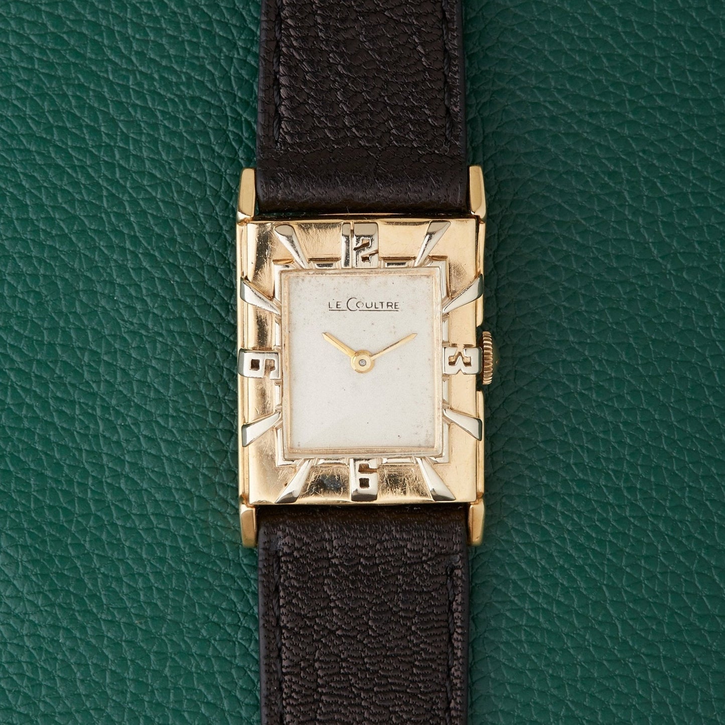 LeCoultre 14K Gold Art Deco Jaeger-LeCoultre Numerals Bezel Vintage Watch