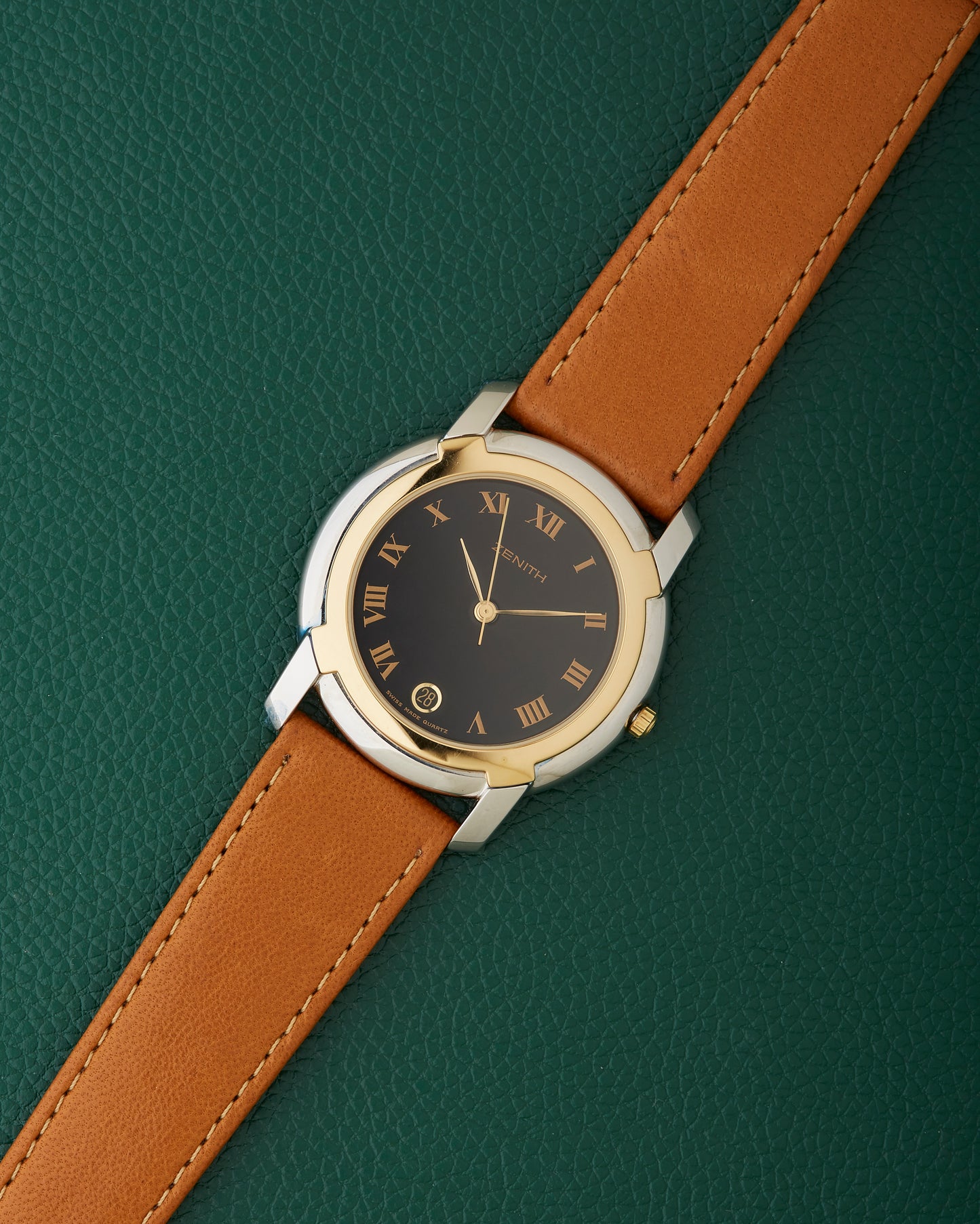 Zenith NOS Ref. 19.0130.387 Vintage Two Toned Black Dial Watch