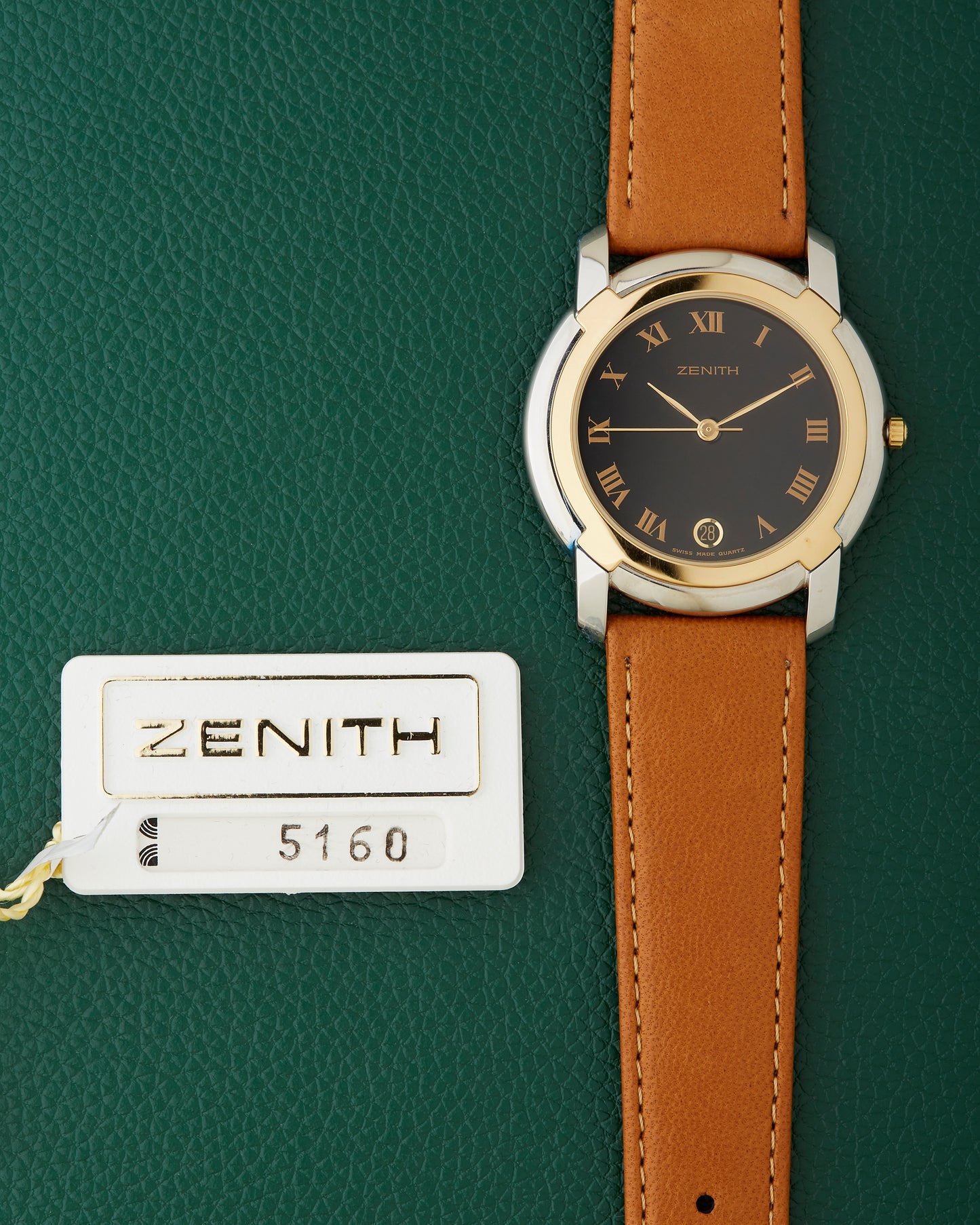 Zenith NOS Ref. 19.0130.387 Vintage Two Toned Black Dial Watch