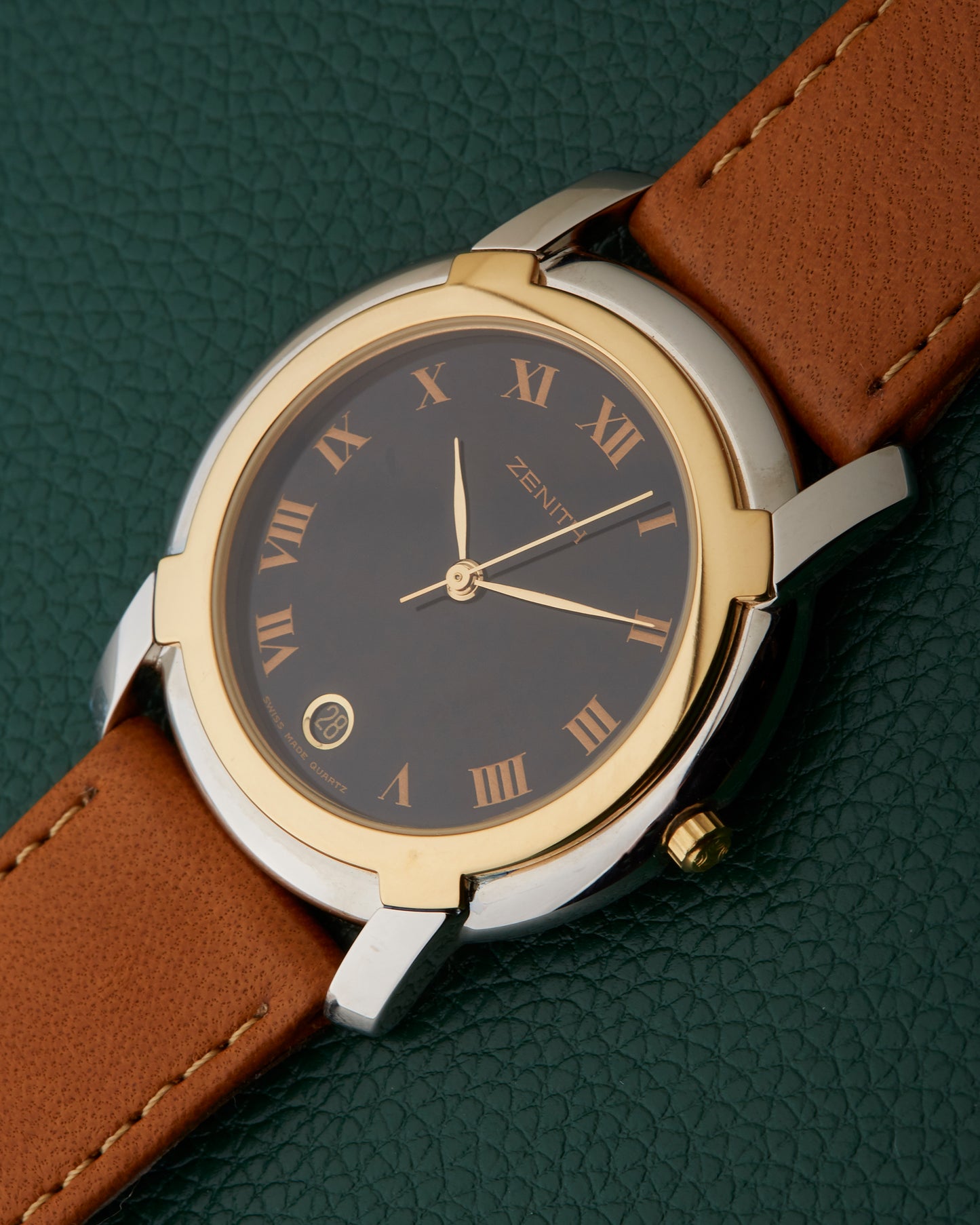 Zenith NOS Ref. 19.0130.387 Vintage Two Toned Black Dial Watch