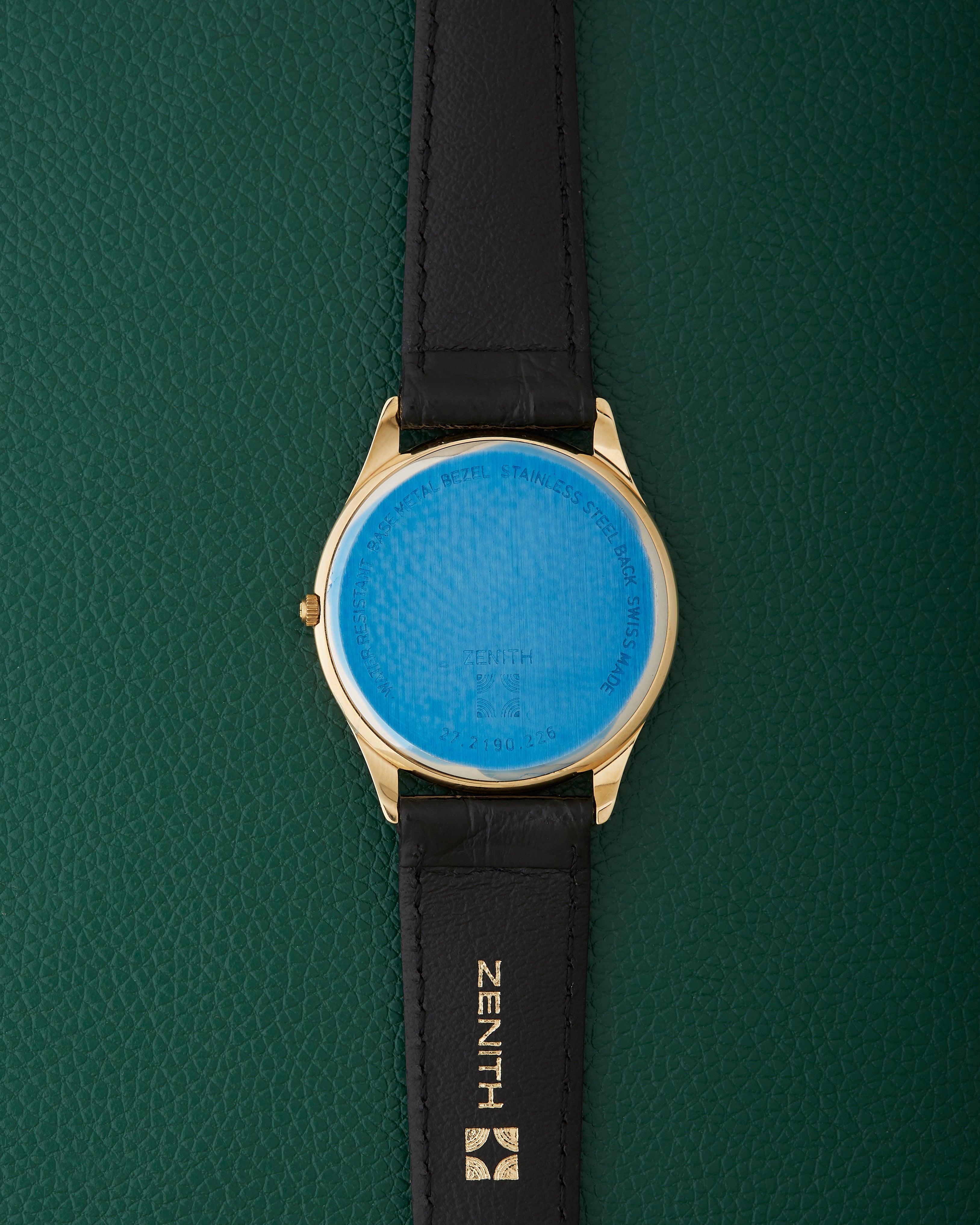 Zenith NOS Ref. 27.2190.226 Gold Plated Signed Strap & Buckle