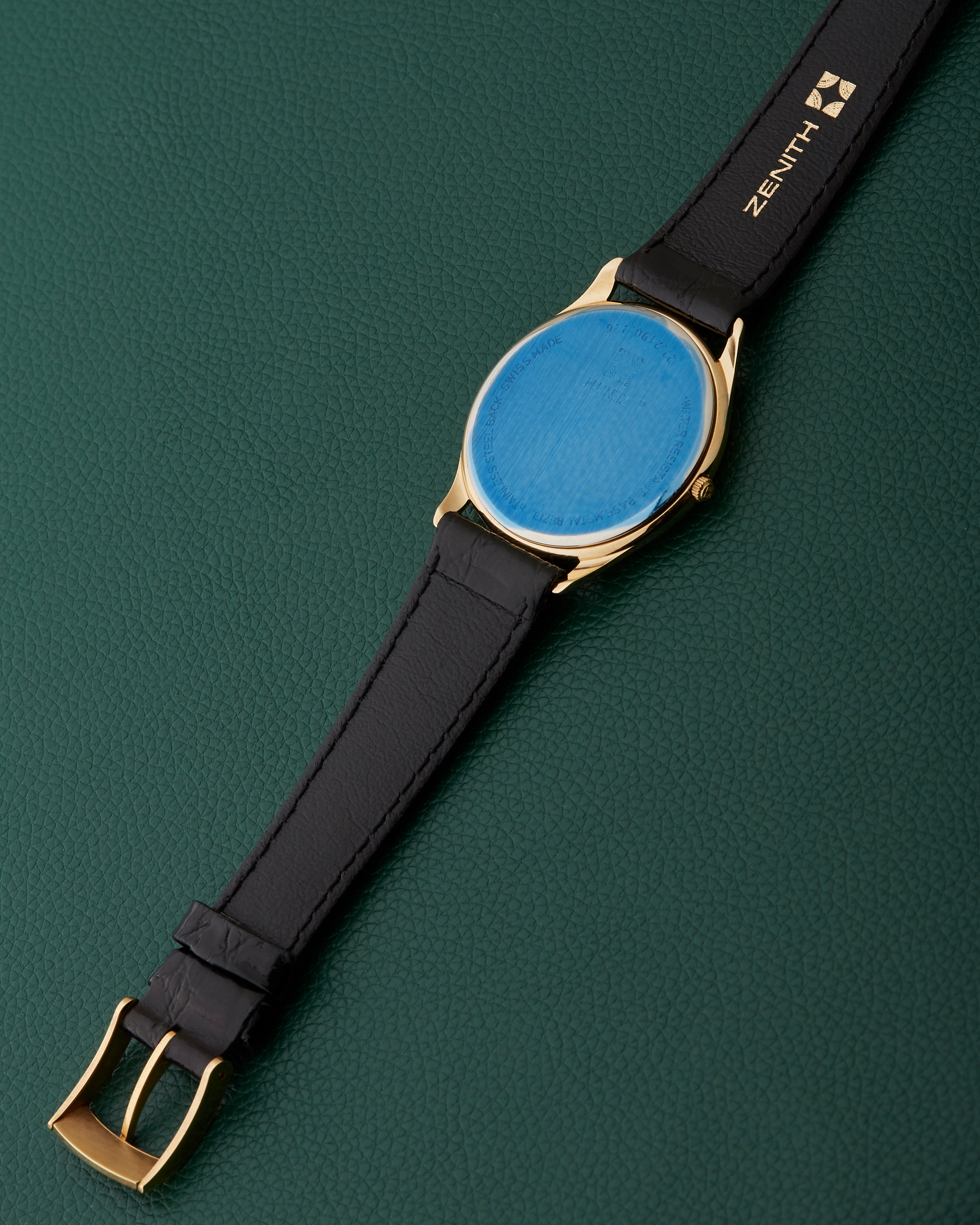Zenith NOS Ref. 27.2190.226 Gold Plated Signed Strap & Buckle