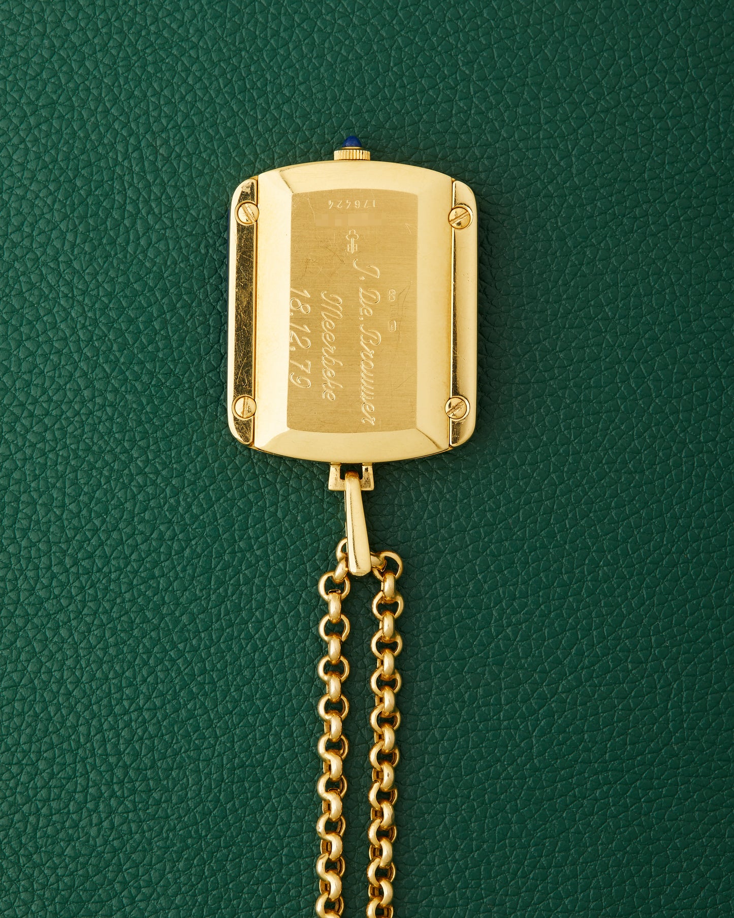 Corum 18k Yellow Gold Ref. 176424 Lapis Lazuli Diamonds Mother of Pearl Dial Pendant Watch