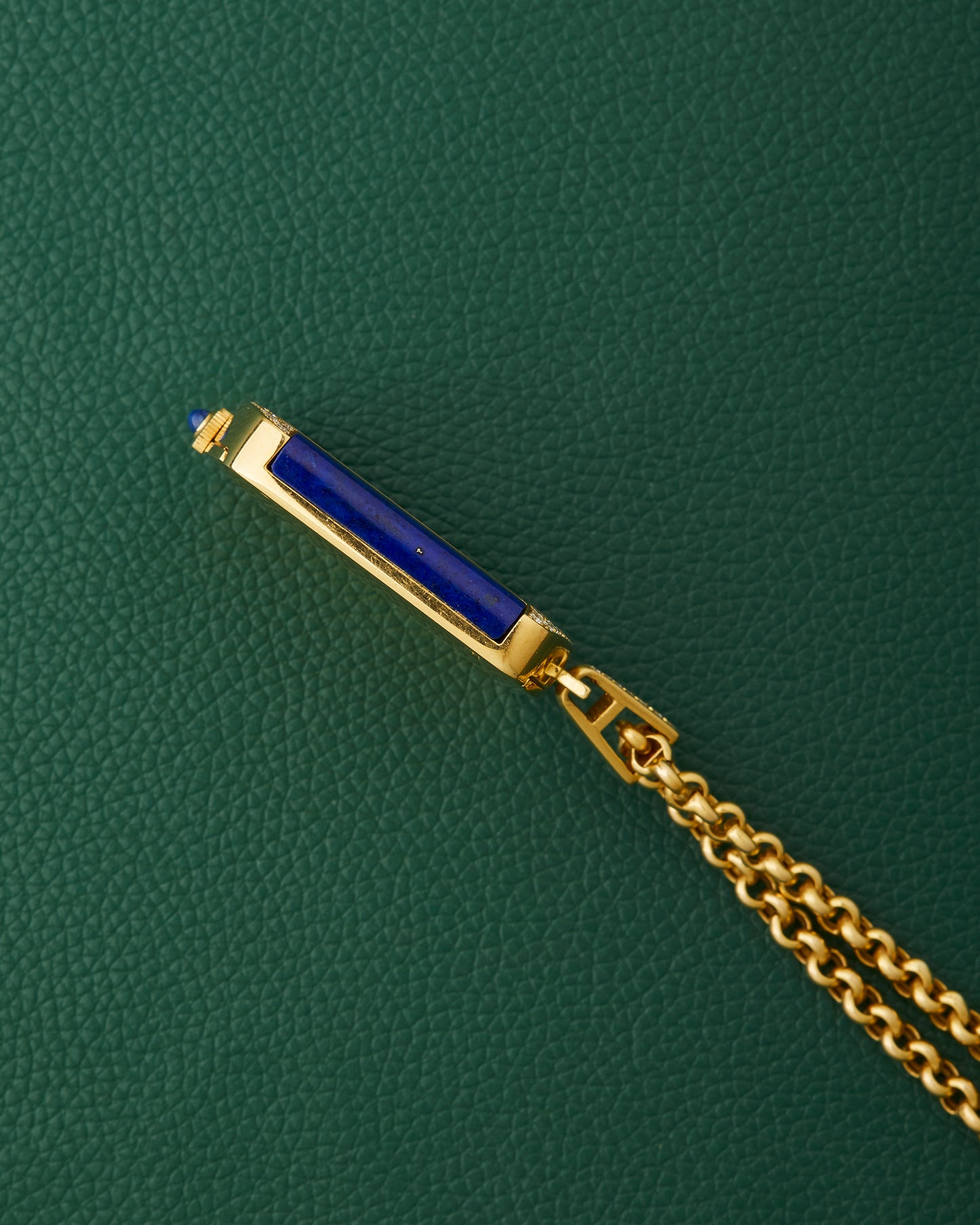 Corum 18k Yellow Gold Ref. 176424 Lapis Lazuli Diamonds Mother of Pearl Dial Pendant Watch