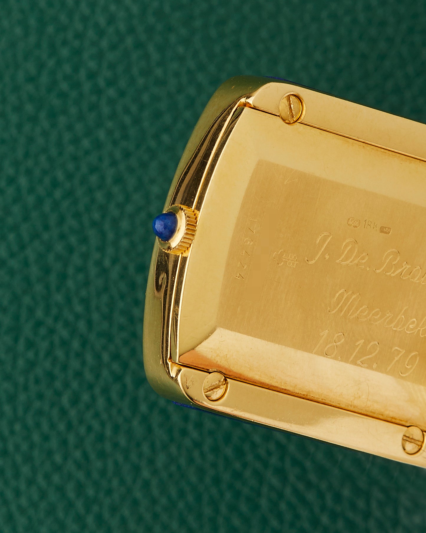 Corum 18k Yellow Gold Ref. 176424 Lapis Lazuli Diamonds Mother of Pearl Dial Pendant Watch