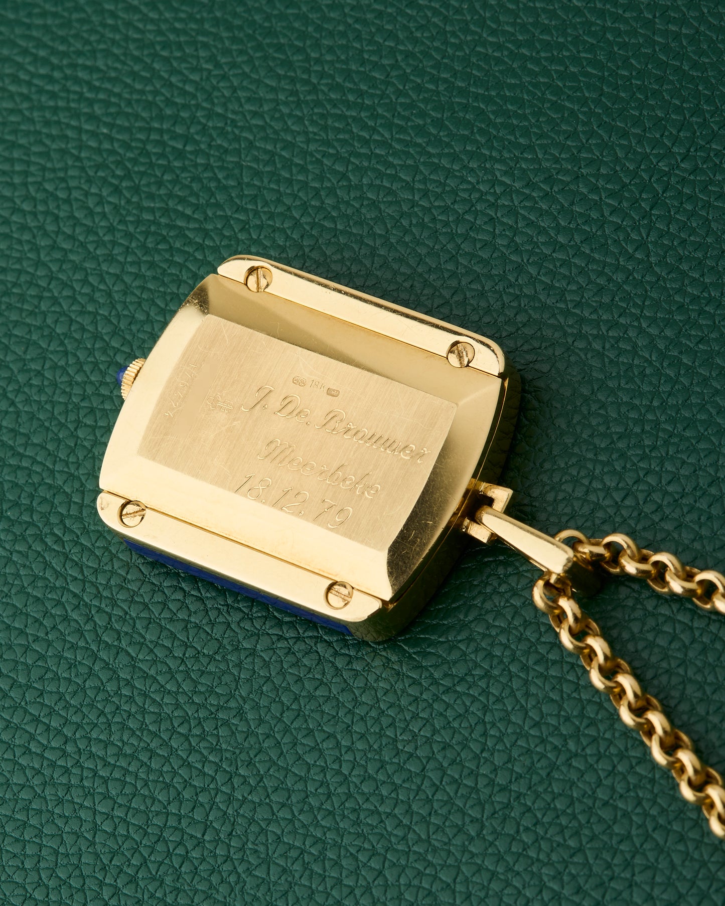 Corum 18k Yellow Gold Ref. 176424 Lapis Lazuli Diamonds Mother of Pearl Dial Pendant Watch