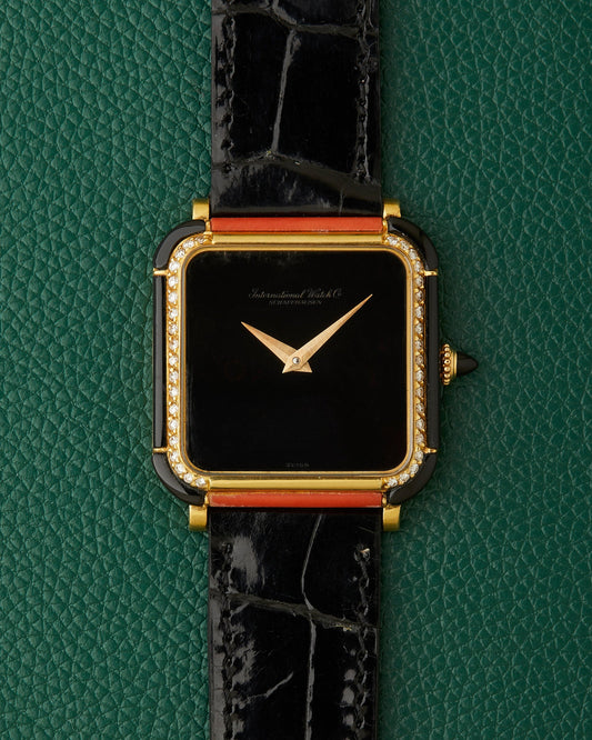 IWC Schaffhausen Ref. 2575 Onyx Dial 18K Yellow Gold Diamond-Set Bezel