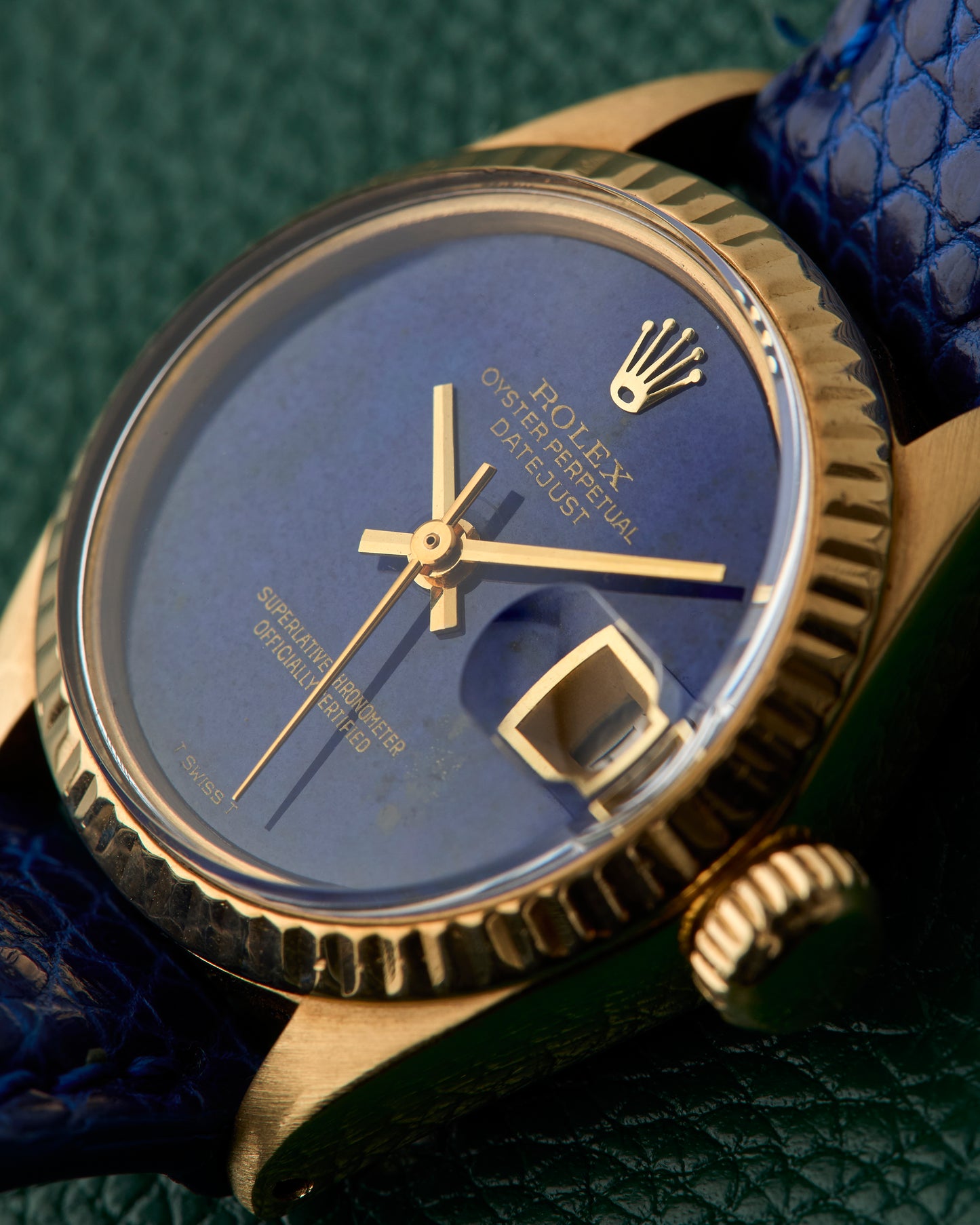 Rolex Lady-DateJust Ref. 6917 Lapis Blue Dial 18K YG 1974