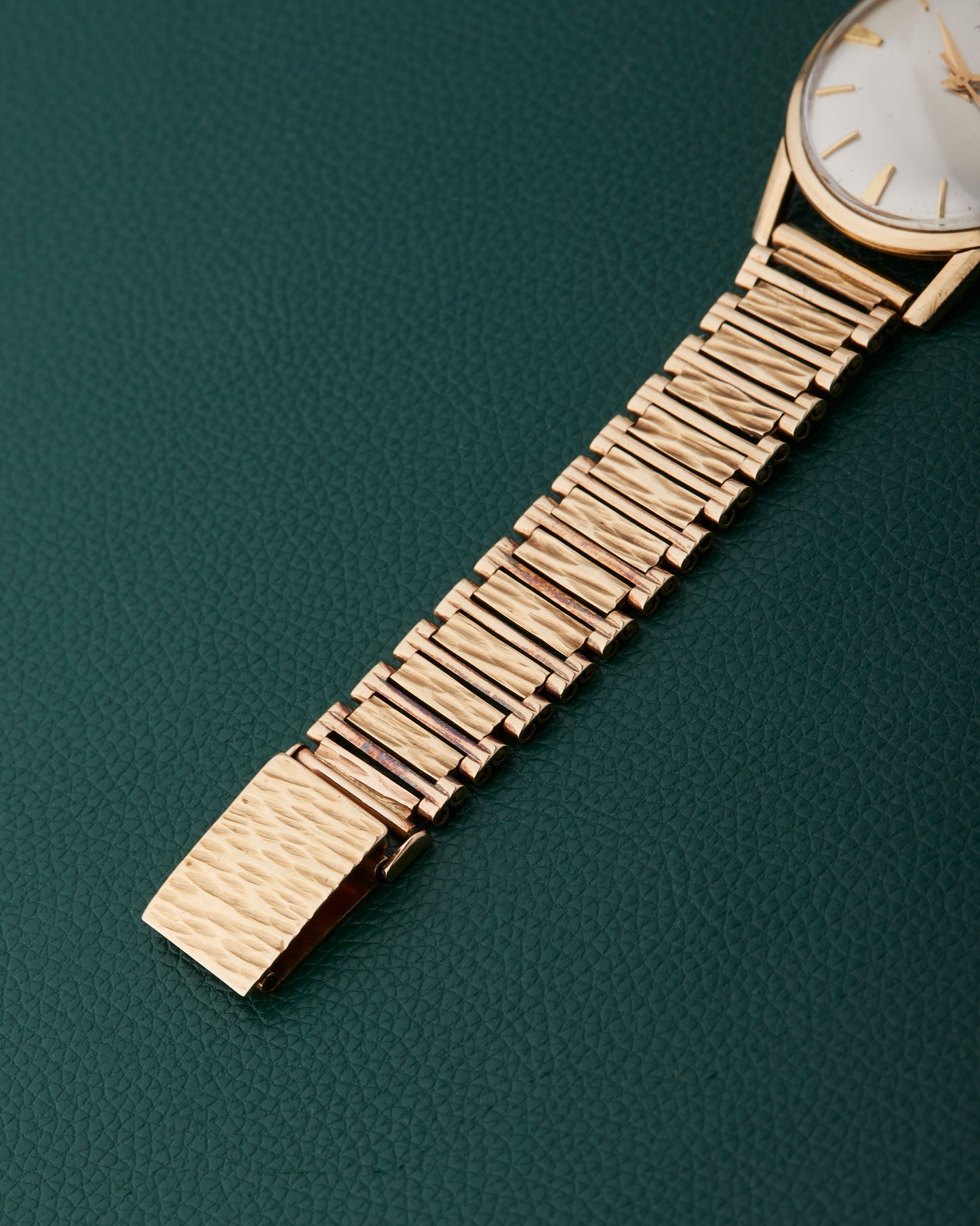 Hamilton 9k Yellow Gold Vintage Dress Watch 9k Bark Bracelet