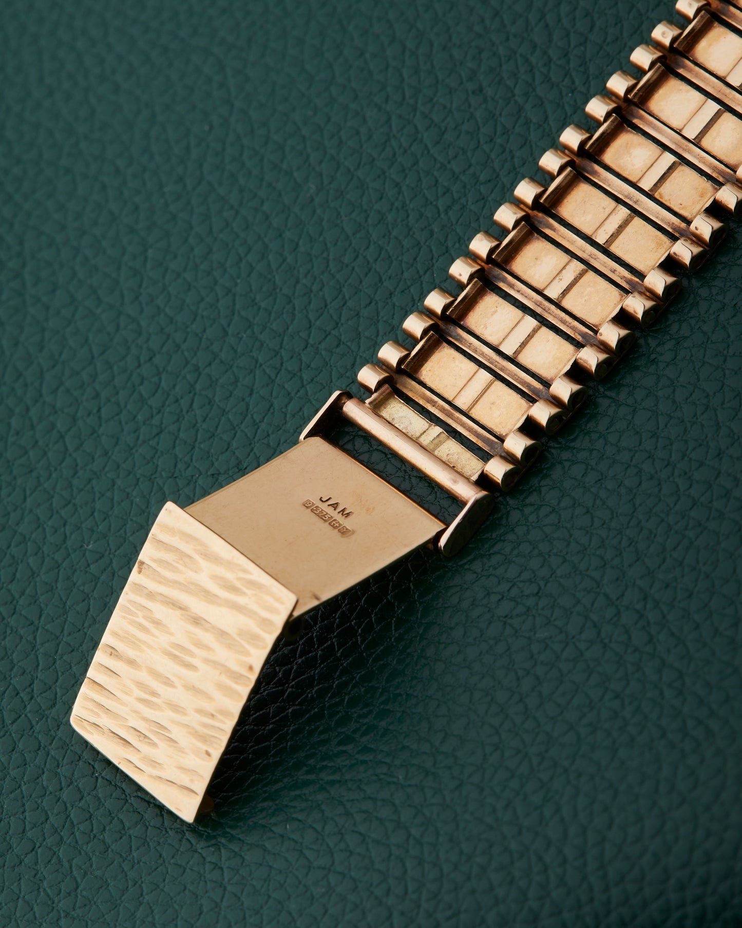 Hamilton 9k Yellow Gold Vintage Dress Watch 9k Bark Bracelet