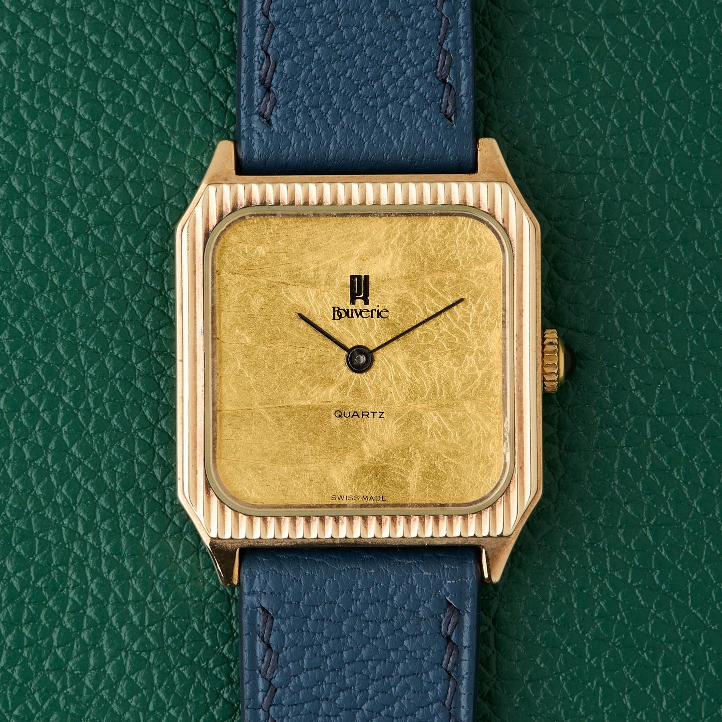 Bouverie 9K British London Yellow Gold Tank Quartz Vintage 1983