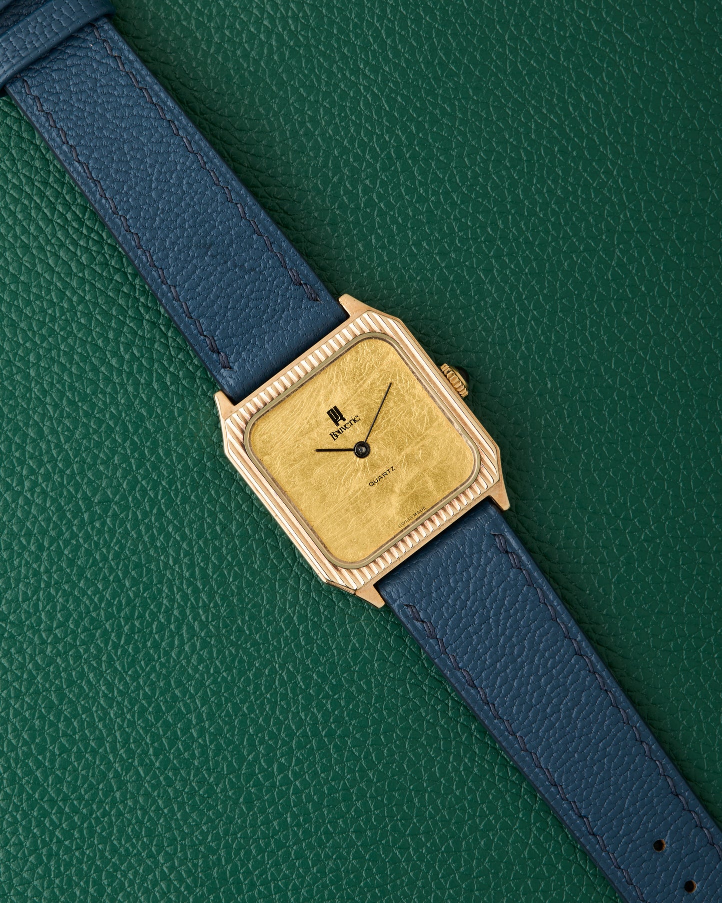 Bouverie 9K British London Yellow Gold Tank Quartz Vintage 1983