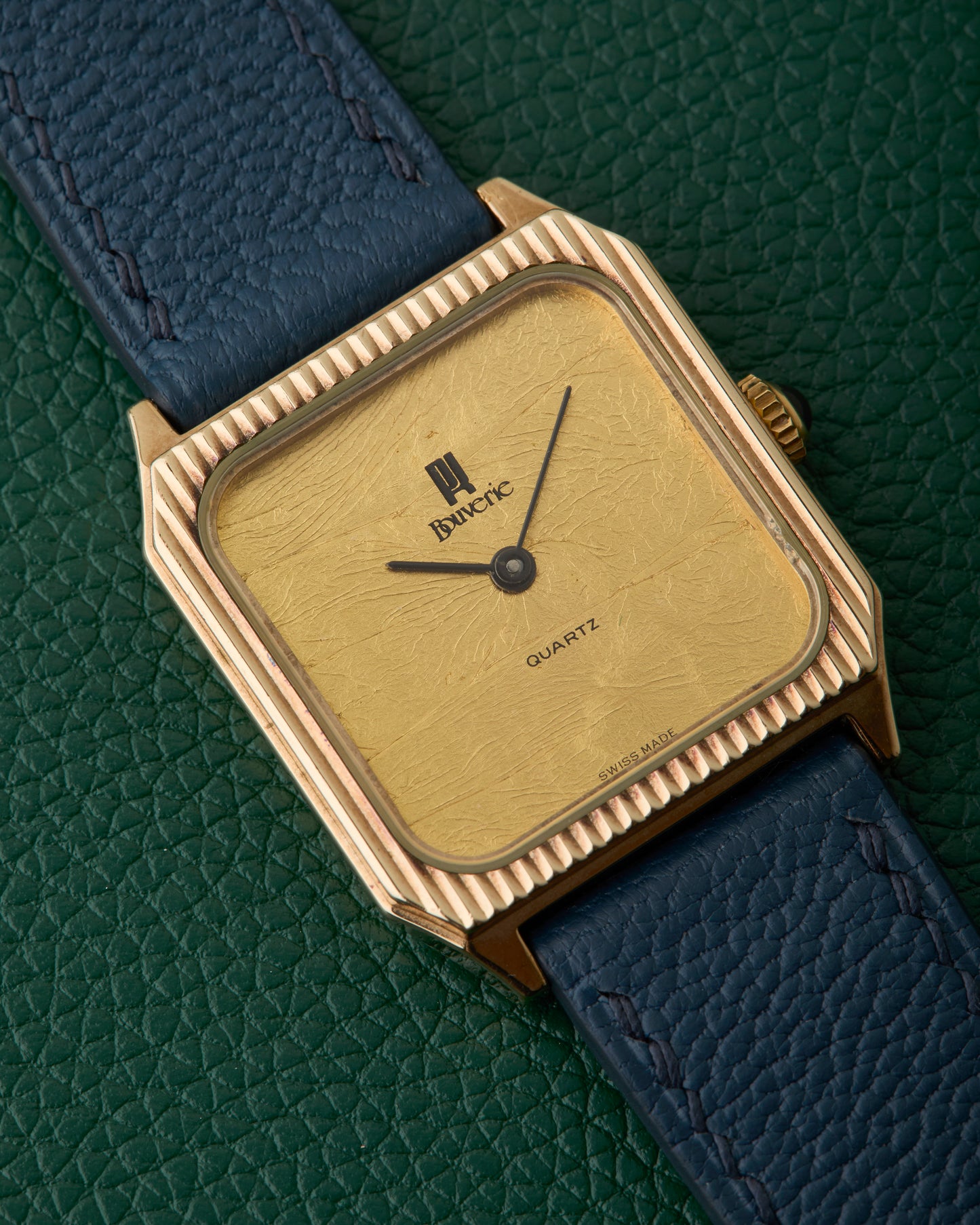 Bouverie 9K British London Yellow Gold Tank Quartz Vintage 1983