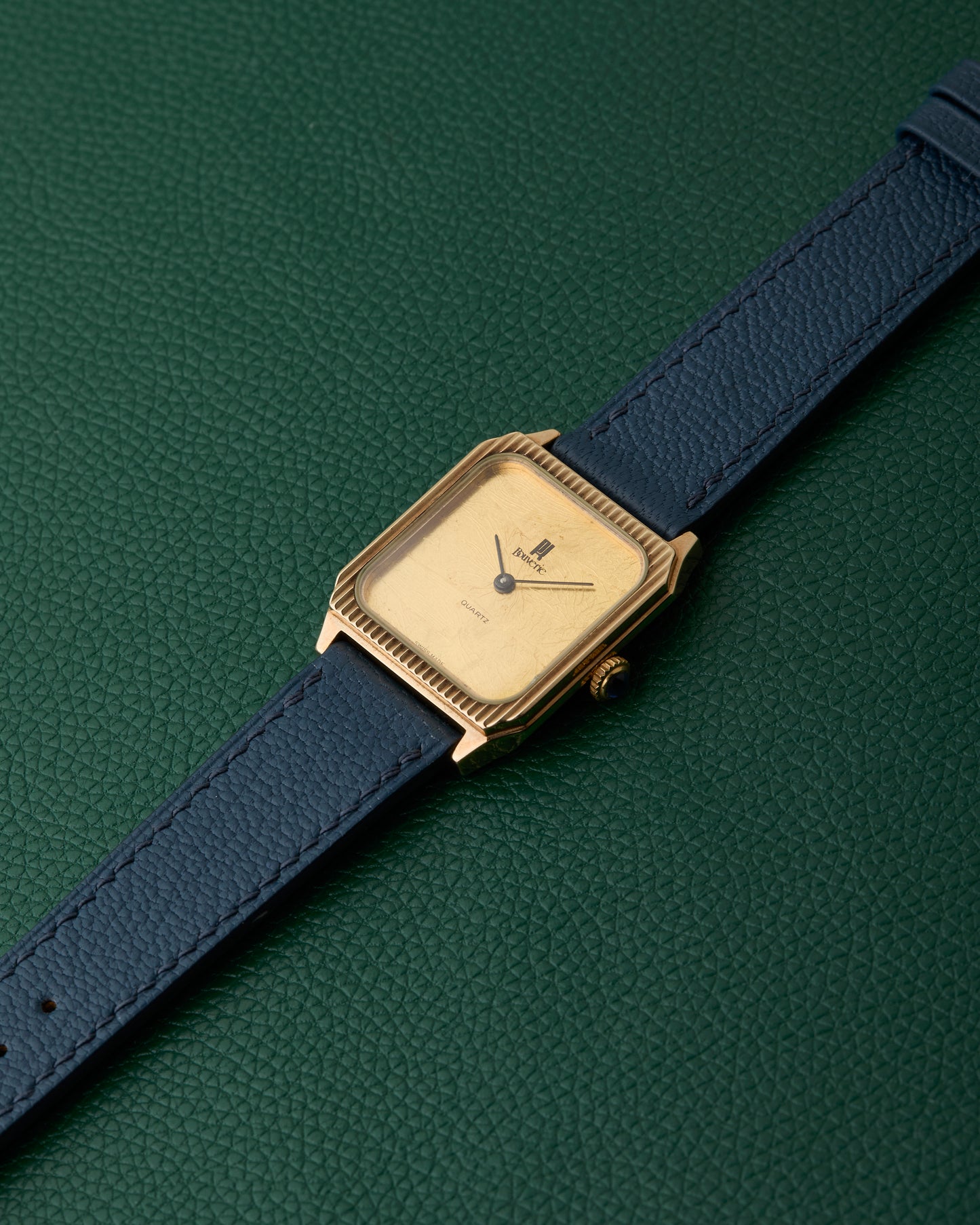 Bouverie 9K British London Yellow Gold Tank Quartz Vintage 1983