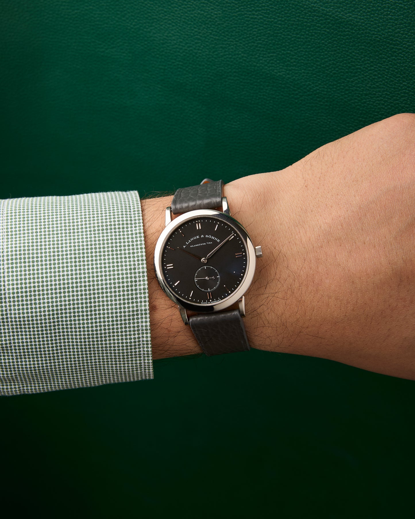 A. Lange & Söhne Saxonia Ref. 215.029 Box 2008 Papers 18k White Gold