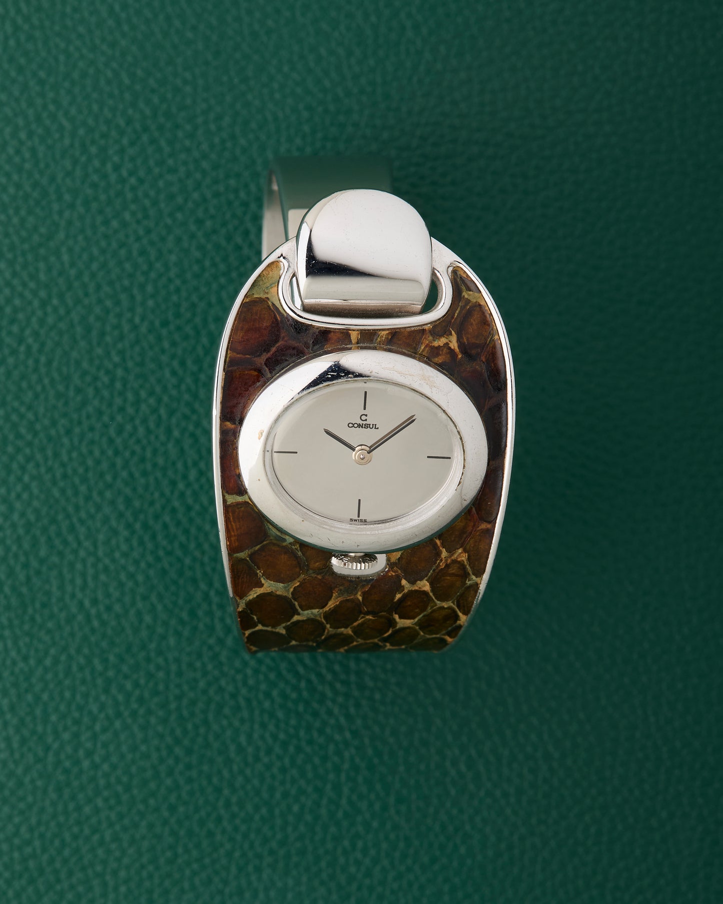 Consul Sculptural Reflective Patterned Cuff Bracelet Watch