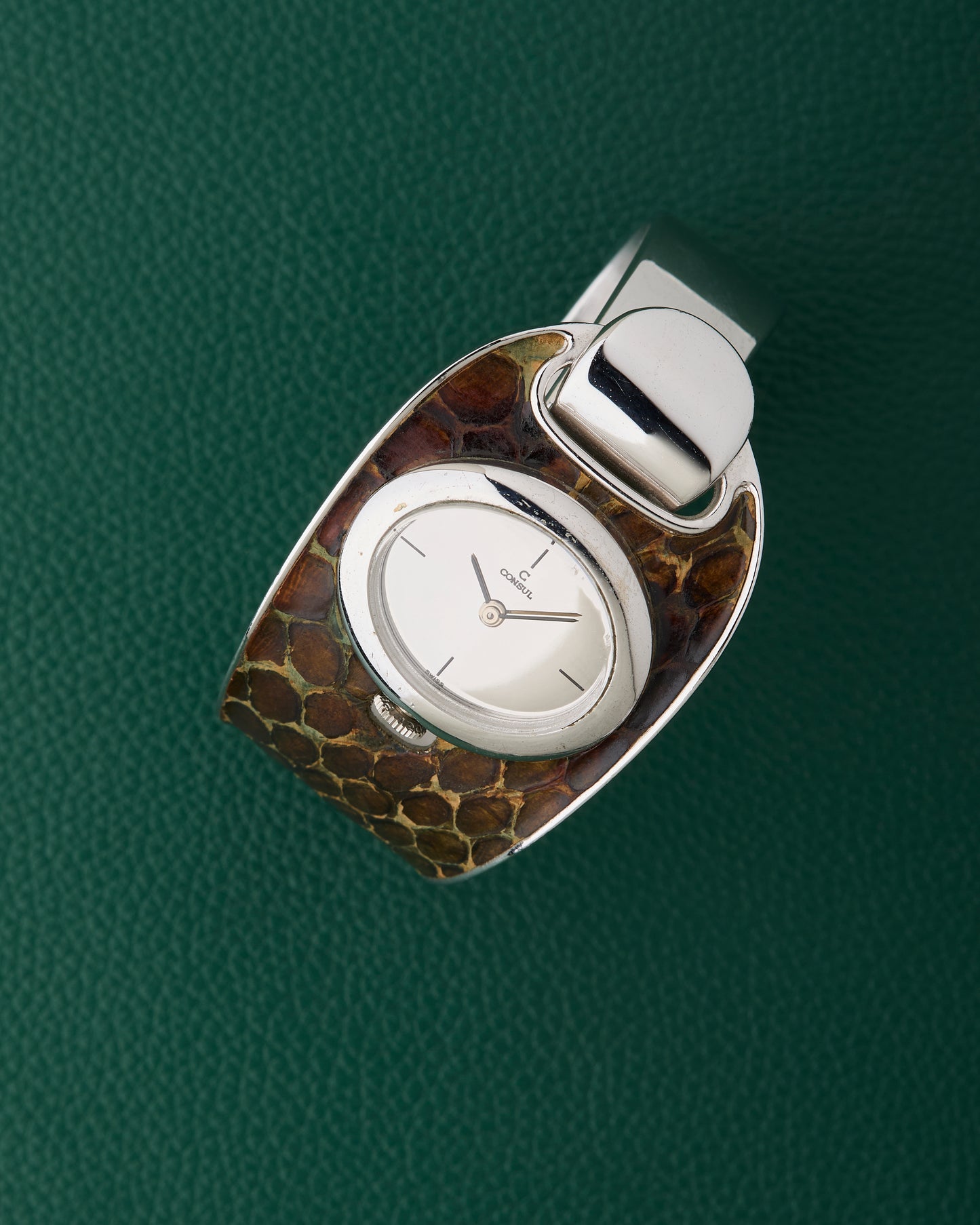Consul Sculptural Reflective Patterned Cuff Bracelet Watch