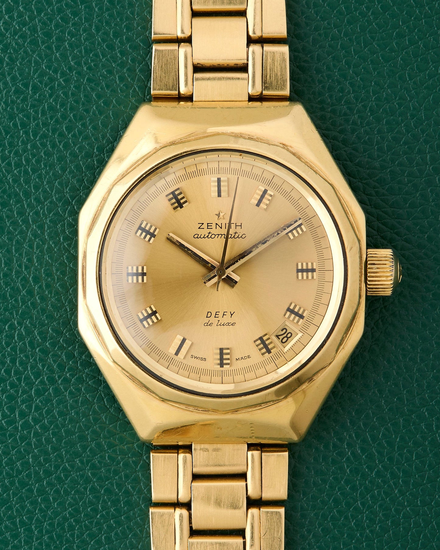 Zenith Defy de Luxe 18k Yellow Gold Octagon 18K Chiclets Bracelet 1971